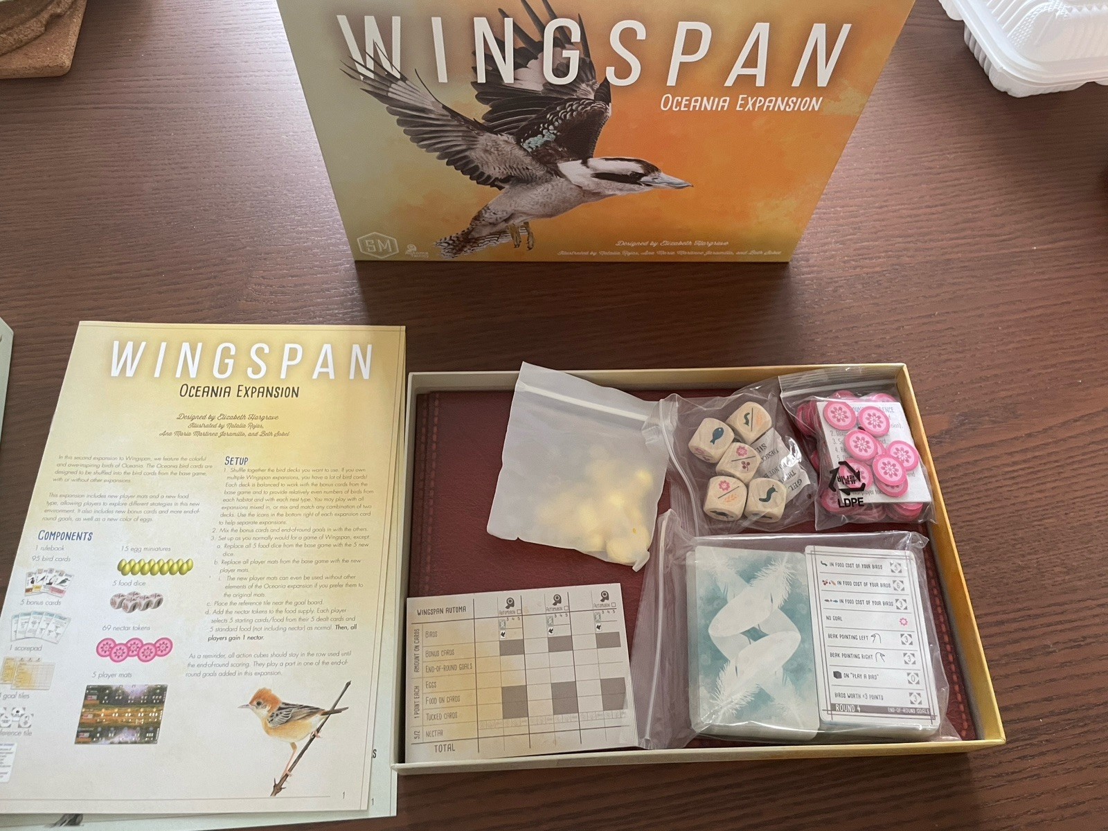 Wingspan Board Game with Oceania Europe Expansions