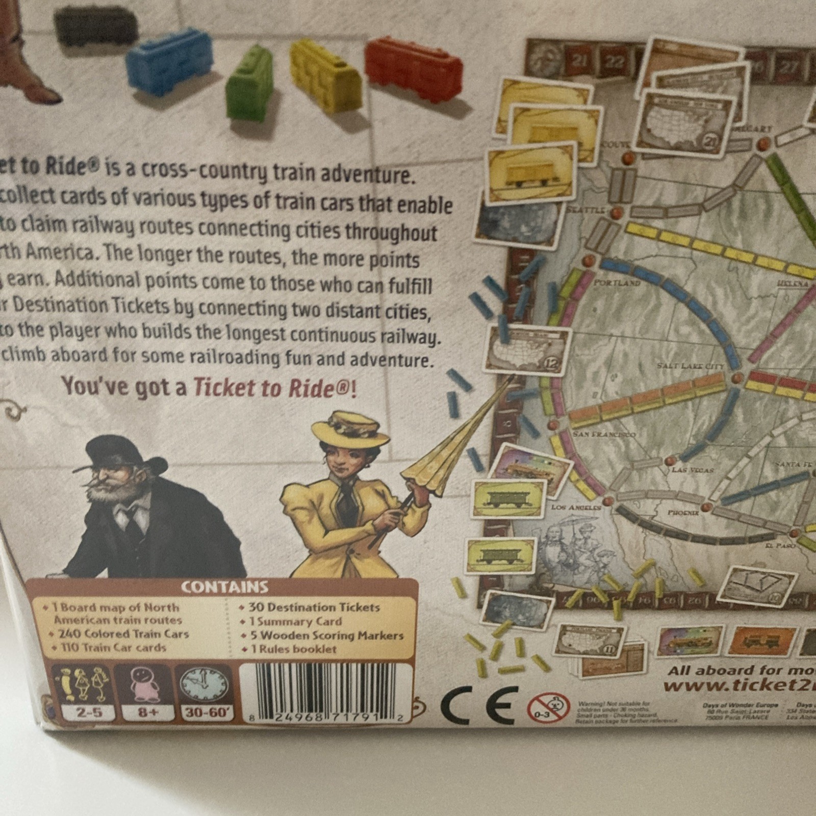 TICKET TO RIDE DAYS OF WONDER ALAN R MOON GERMAN GAME OPEN BOX SEALED PACKAGES