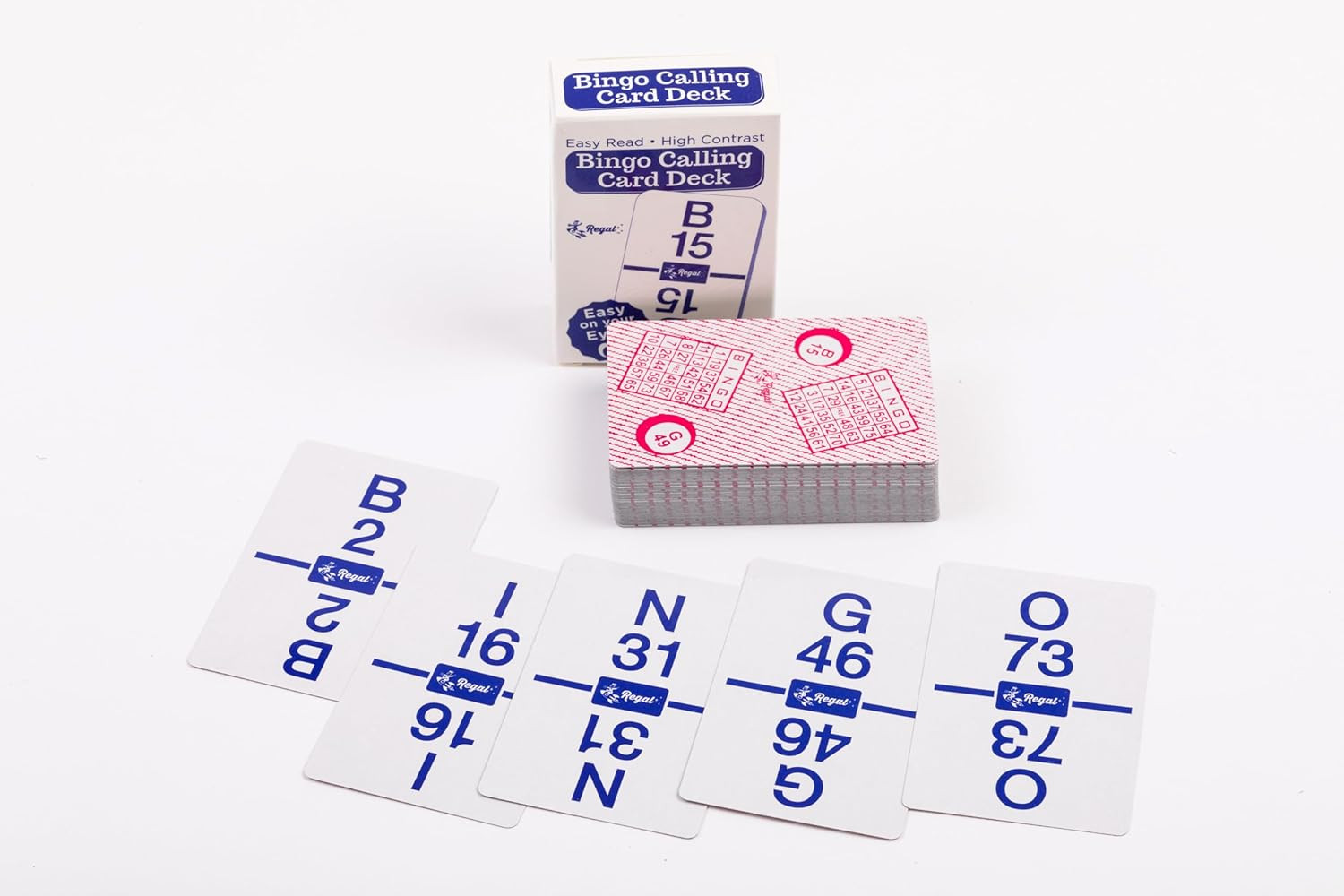 Regal Bingo Calling Cards Deck Reusable – Bingo Games for Family – 75 Standard P