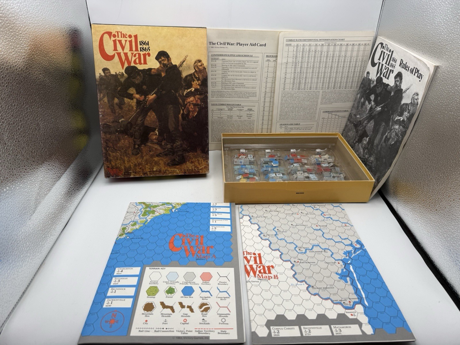 The Civil War 1861-1865 War Board Game in Original Box- 1983 Vintage- COMPLETE