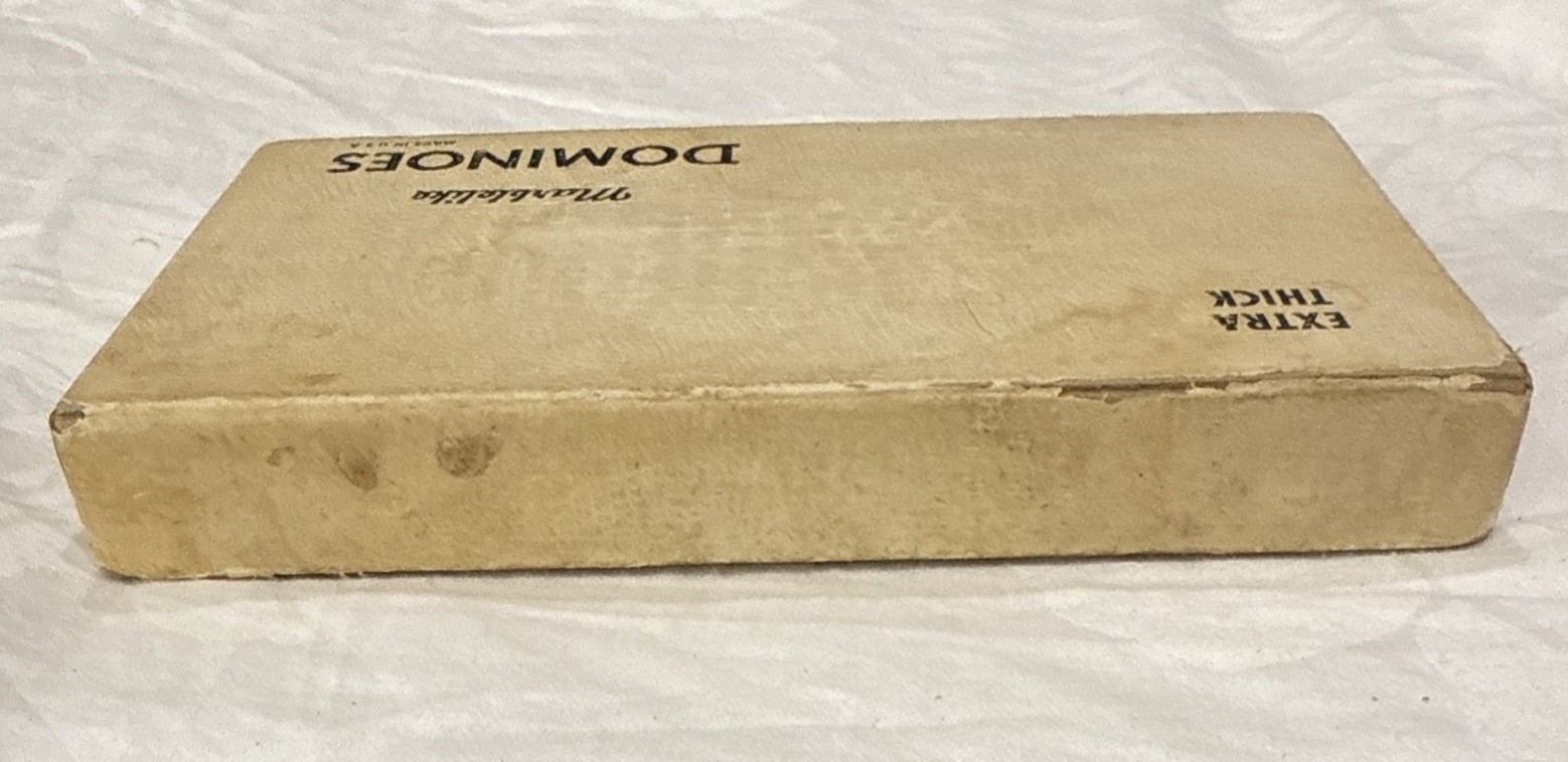 Vintage Puremco No. 716 Marblelike Extra Thick Dominoes Black & White * Free S/H
