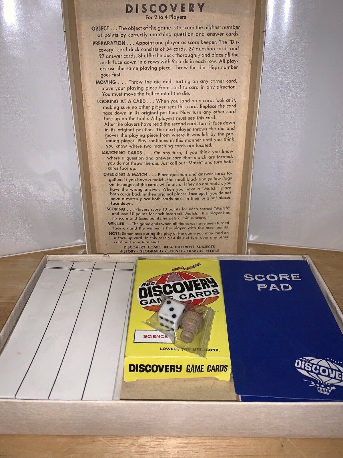 Vintage 1960’s LOWELL TOY MFG. Discovery #200 Learning Game SCIENCE Rare