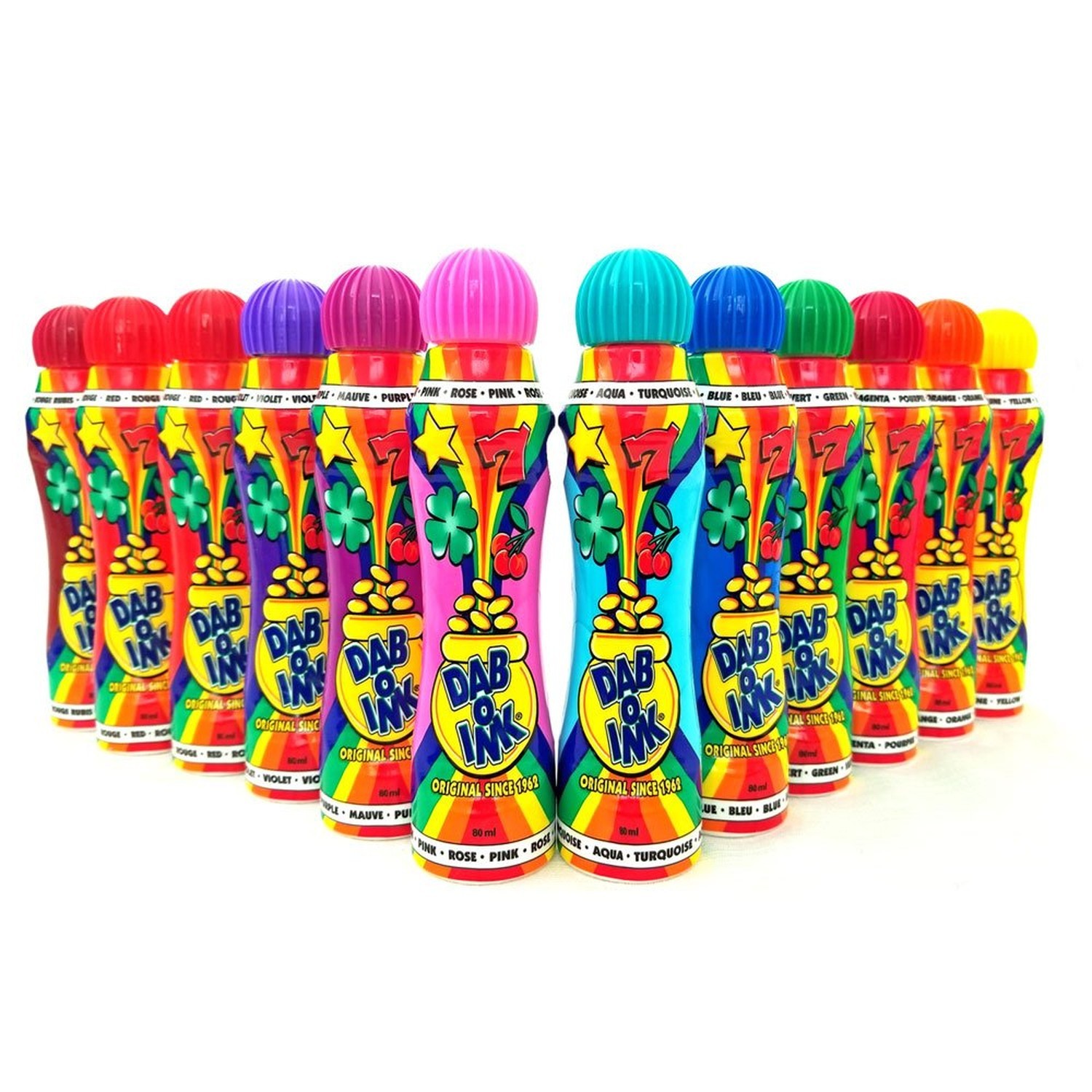 Dab-O-Ink Bingo Dauber – 3 oz – 12 Pack – Assorted Colors