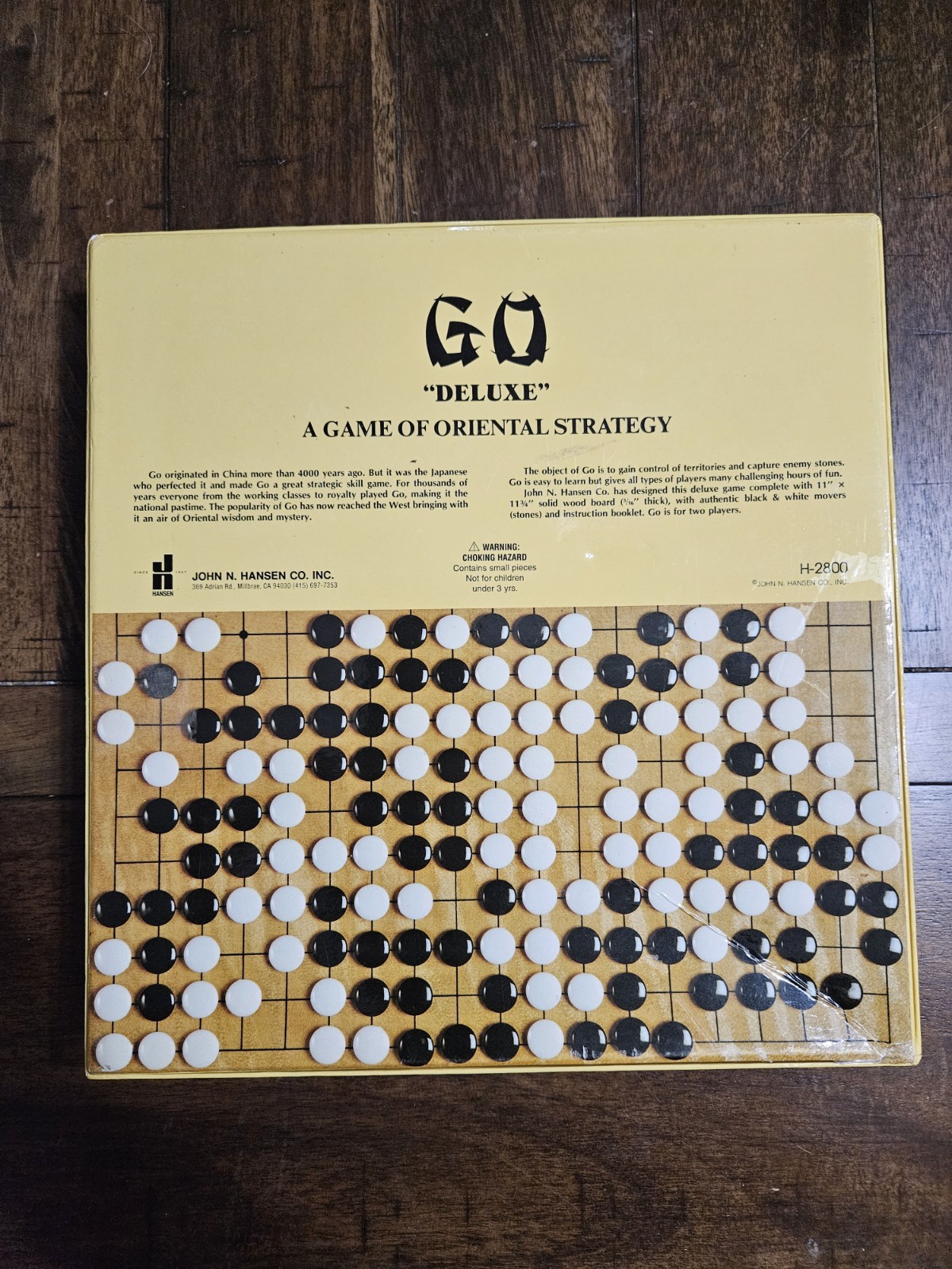 GO Oriental Strategy Game Deluxe B&W Stones Wood Board Hansen (NEW – Open Box)