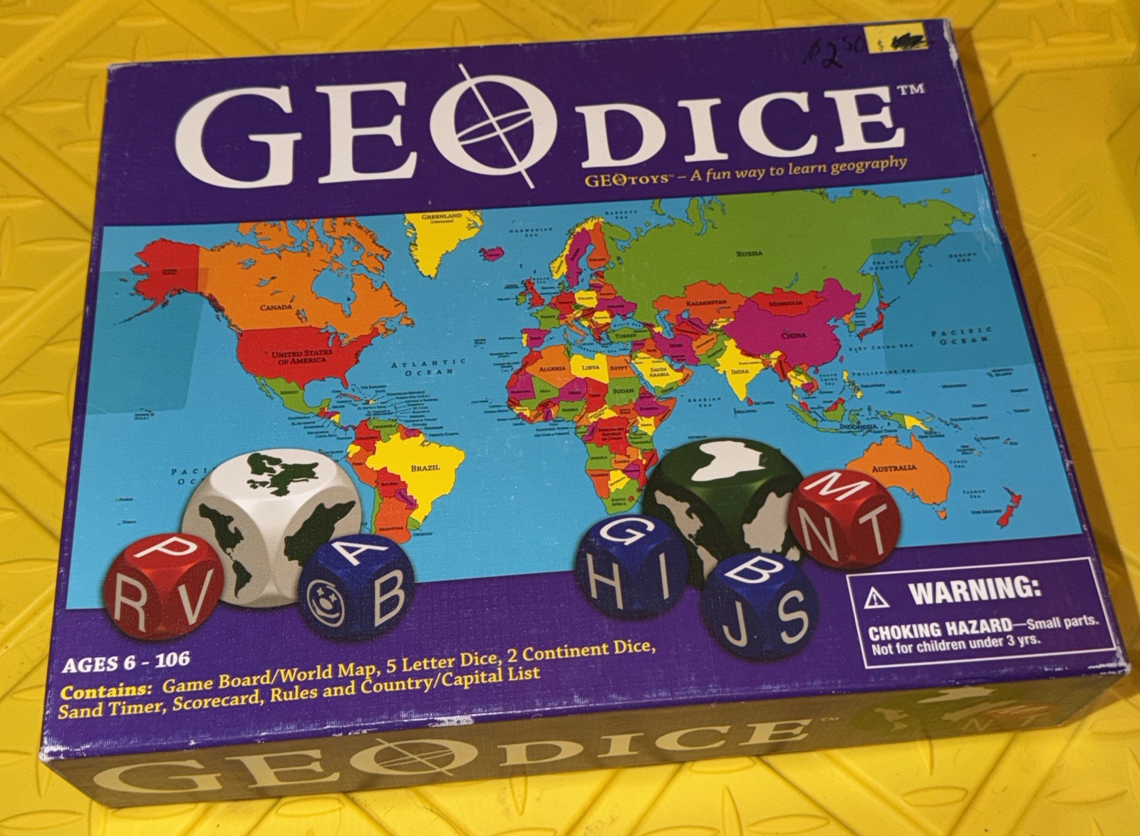 GEOdice Board Game by GEO Toys Educational Geography Game COMPLETE 2011