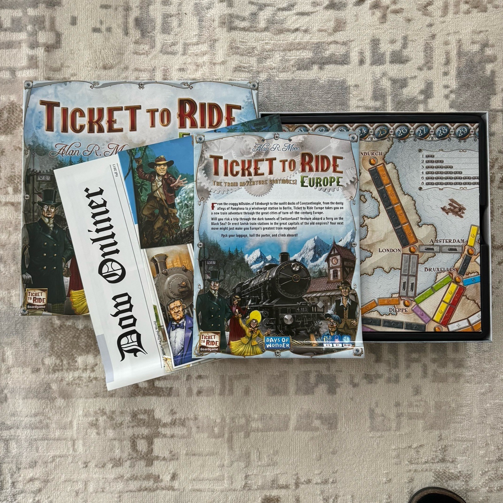 Days of Wonder Alan R. Moon Ticket To Ride Europe board game Complete
