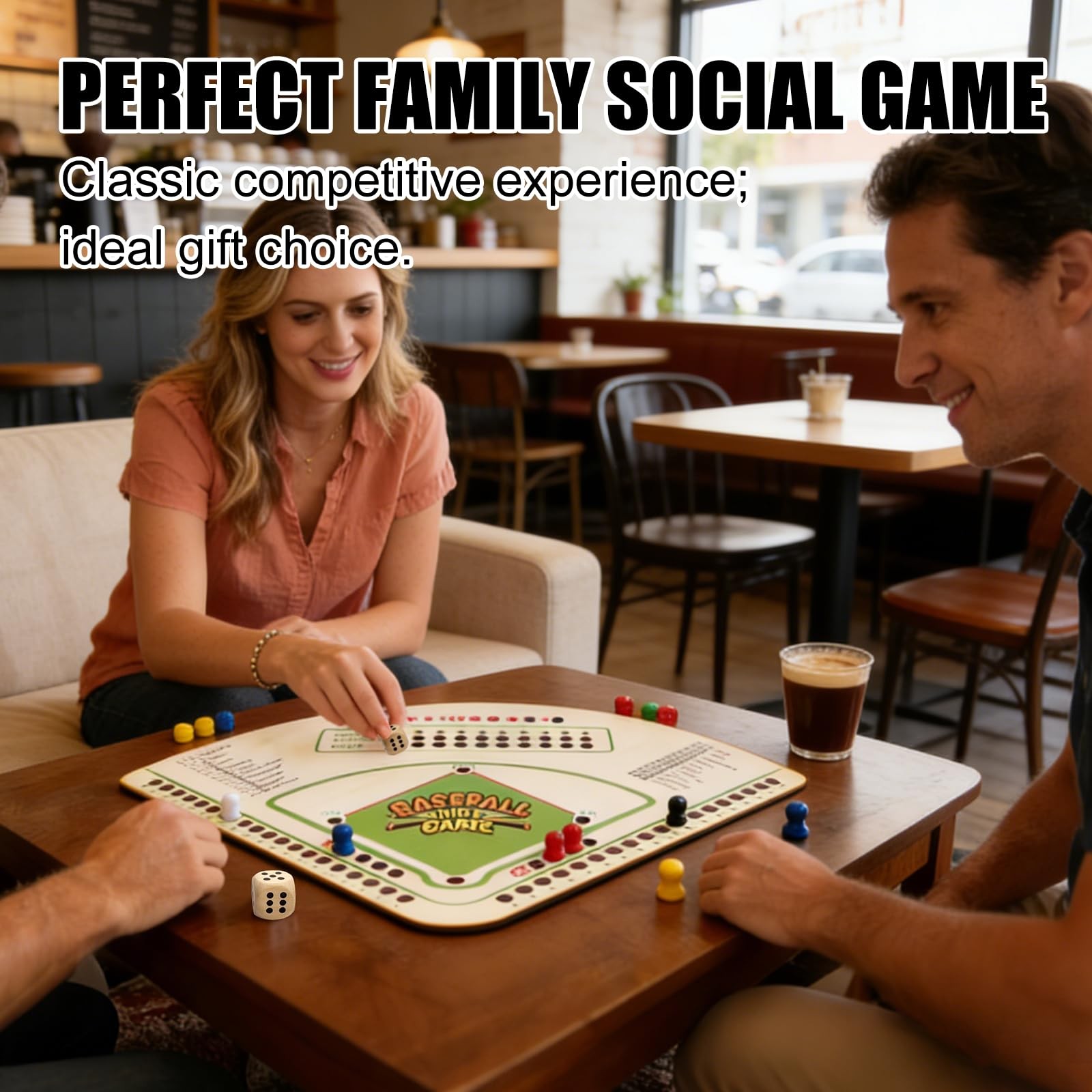 Baseball Board Gameï¼Œ5mm Thick Solid Oak Baseball Board Game, Portable Dice …