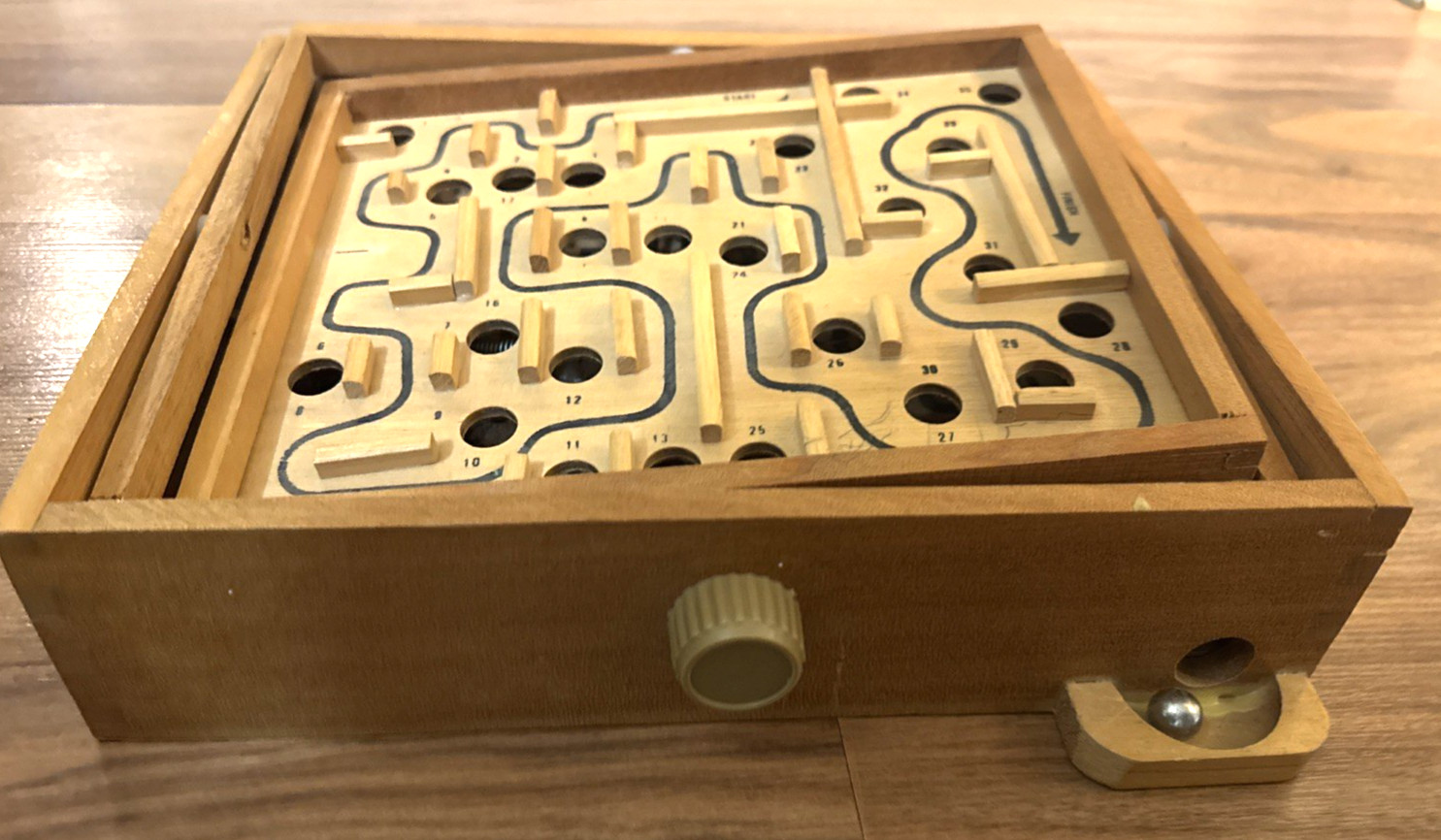 Classic Labyrinth Wooden Marble Maze Game ~ Tilt Board Roll Ball Skill Focus Toy