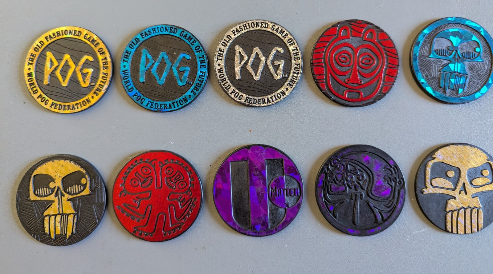 Lot of 19 Authentic POG Slammers The World Pog Federation 1990s POGS/Caps