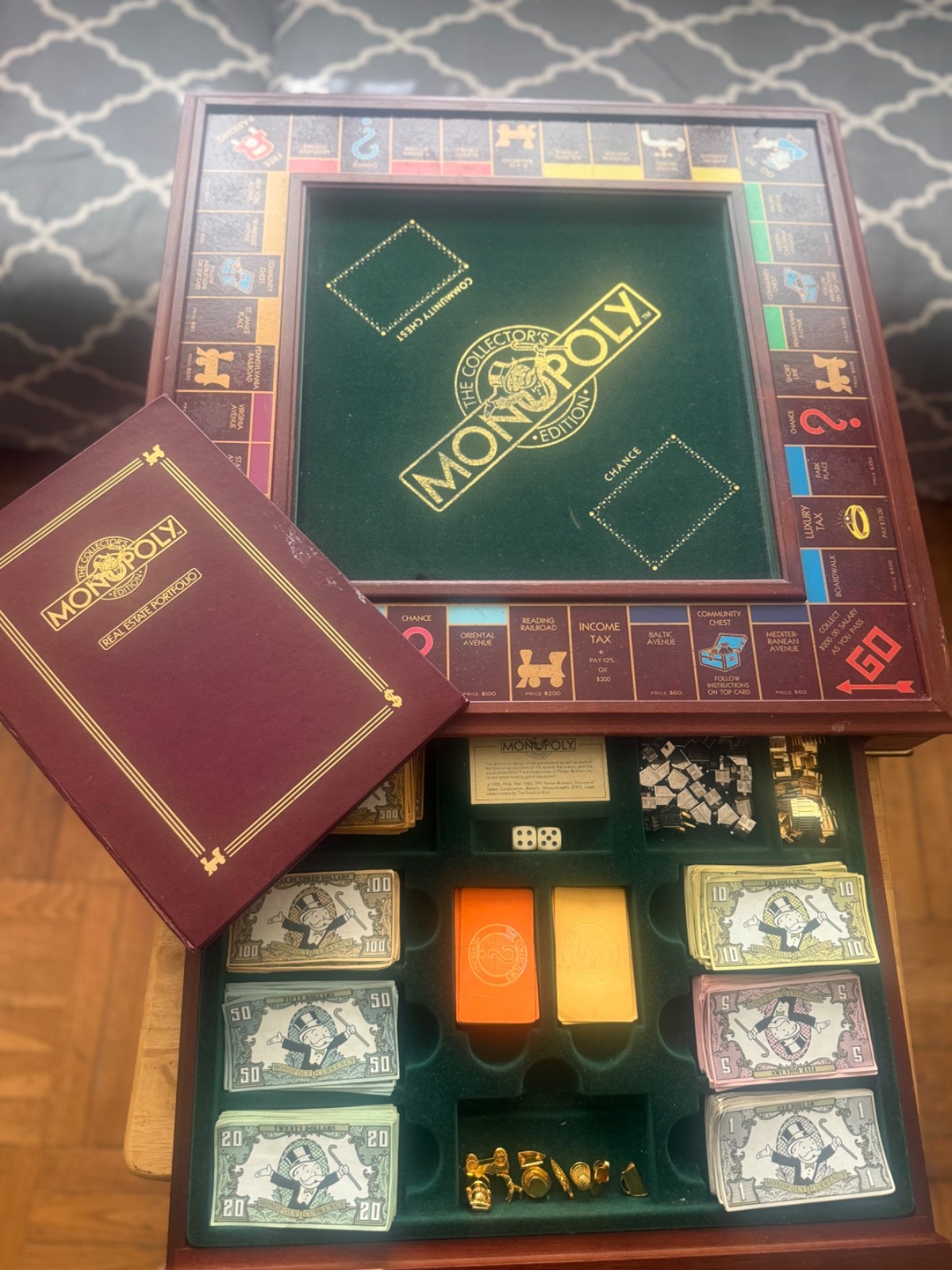 Monopoly Collector’s Edition 1991 Franklin Mint Wooden Luxury Board Game
