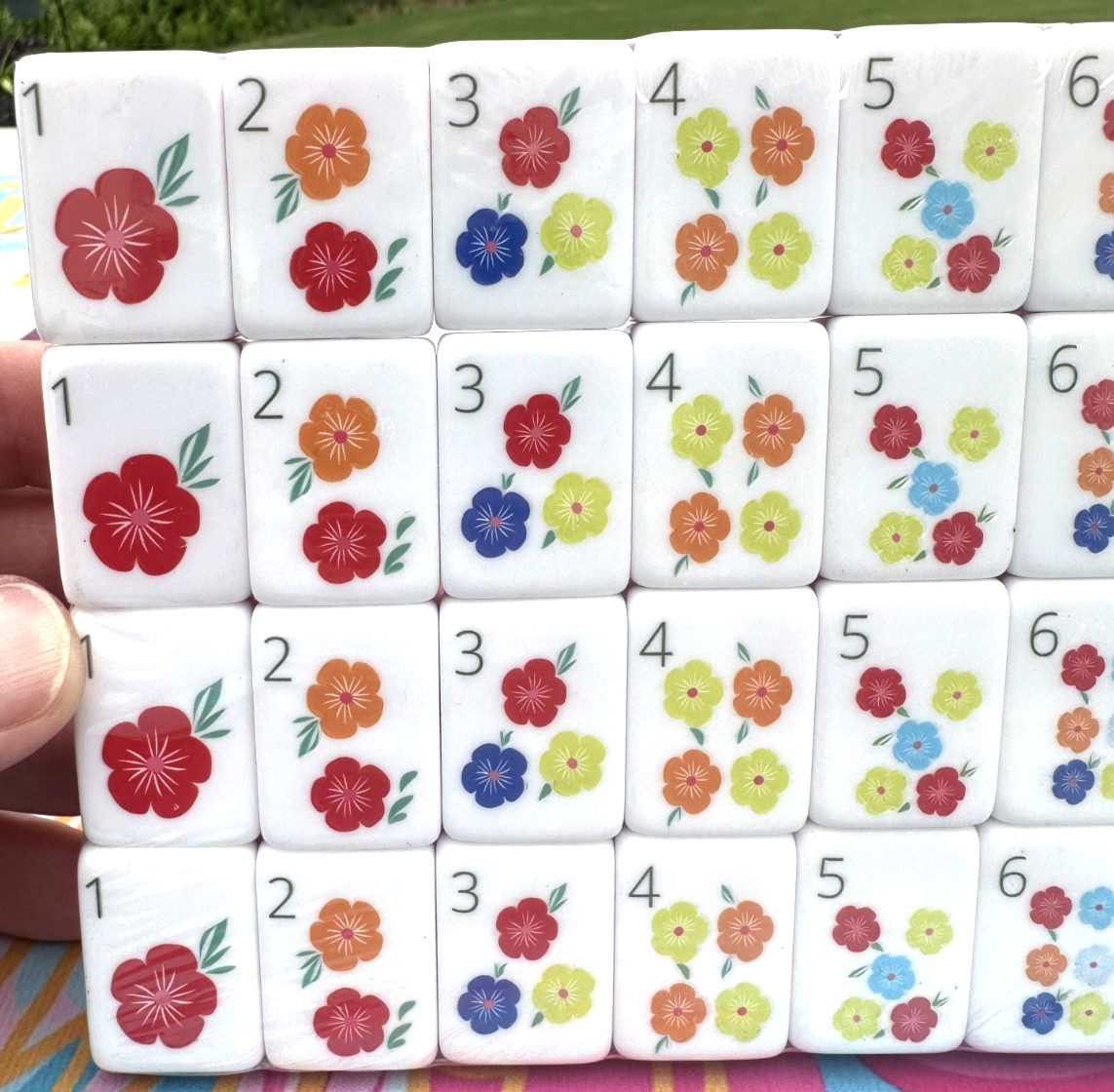 ORANGE PUPPY 4 Layer Acrylic Mahjong Tiles – American Set 160 Tiles US SELLER!