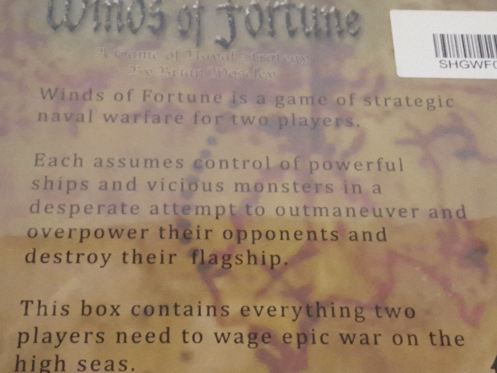 Winds of Fortune Board Game- A Naval Strategy Pirates Tall Ships SafeHaven Games