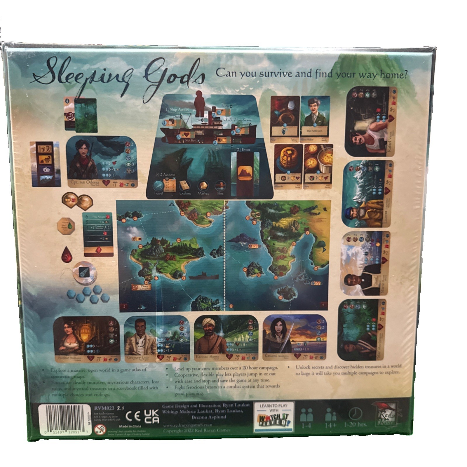 Sleeping Gods board Game by Red Raven Games w/ Tides of Ruin – New & Sealed