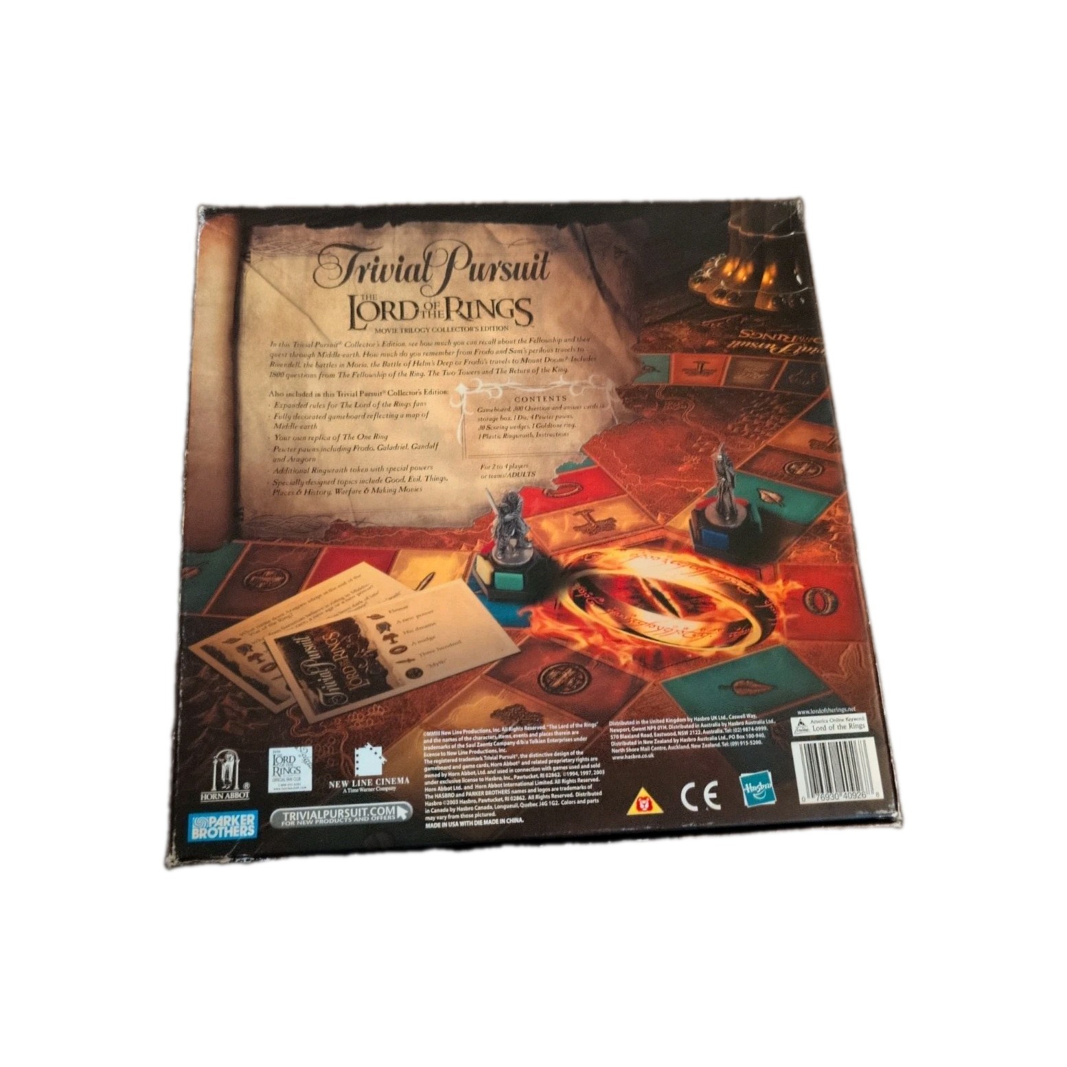 Lord of the Rings Movie Trilogy Collector’s Edition Trivial Pursuit Missing Some