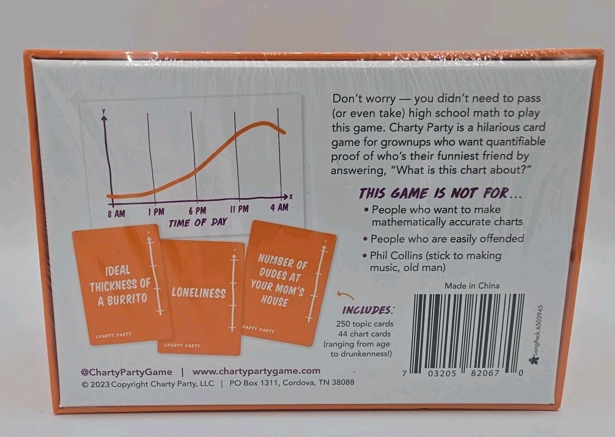 Charty Party~The Game of Absurdly Funny Charts Adult Card Game-Factory Sealed