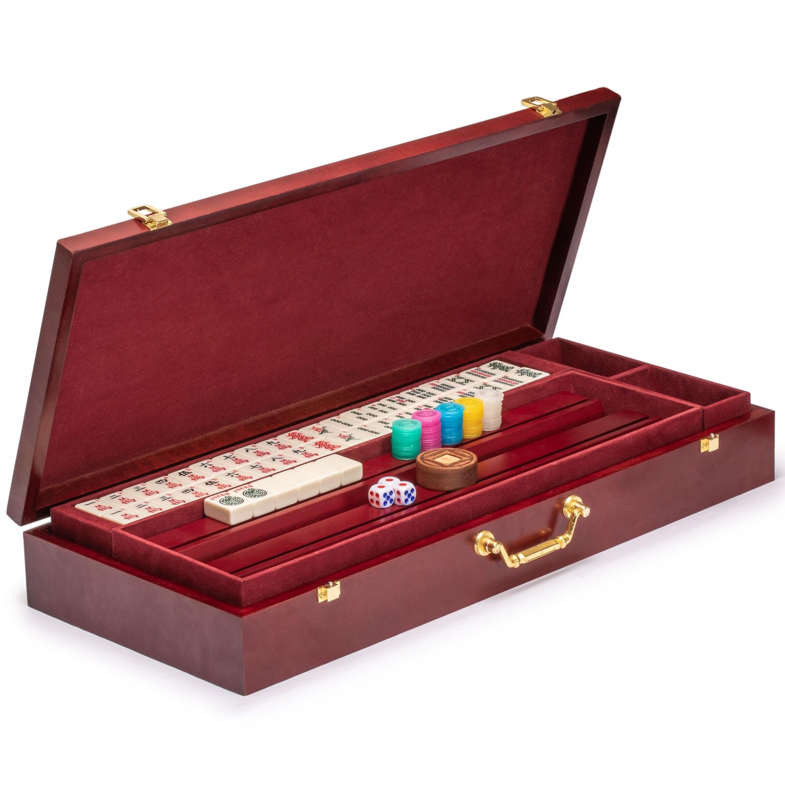 Yellow Mountain Imports American Mahjong Set – Classic Royale II with Redwood Ve