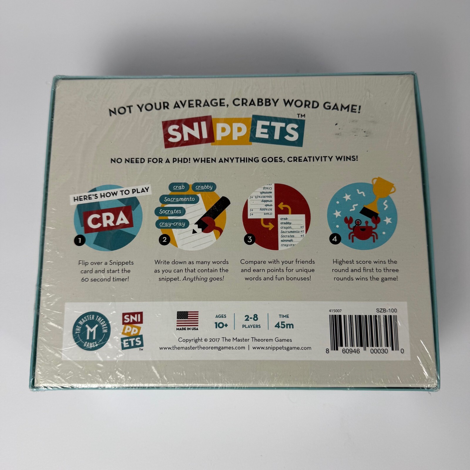 Snippets – The Fast Paced, Anything Goes Word Game, Board Game Brand New