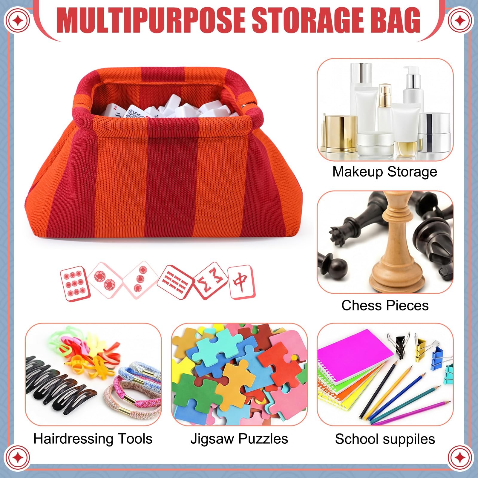 Mahjong Tile Bag Mahjong Empty Bag Crochet Purses Mah Jong and Gift for Game …