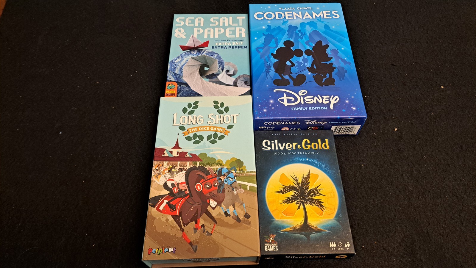 Family Board Game Lot, Long Shot, Disney Code Names, Sea Salt and Paper, Silver