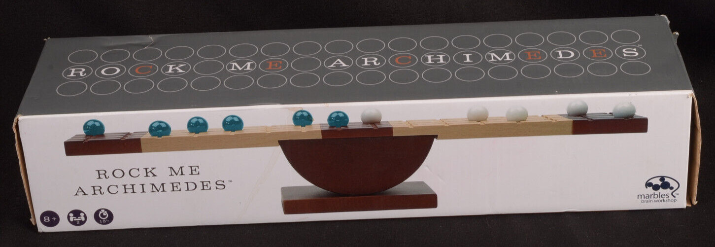 Rock Me Archimedes Lever Balance Strategy Game Marbles Brain Workshop Complete
