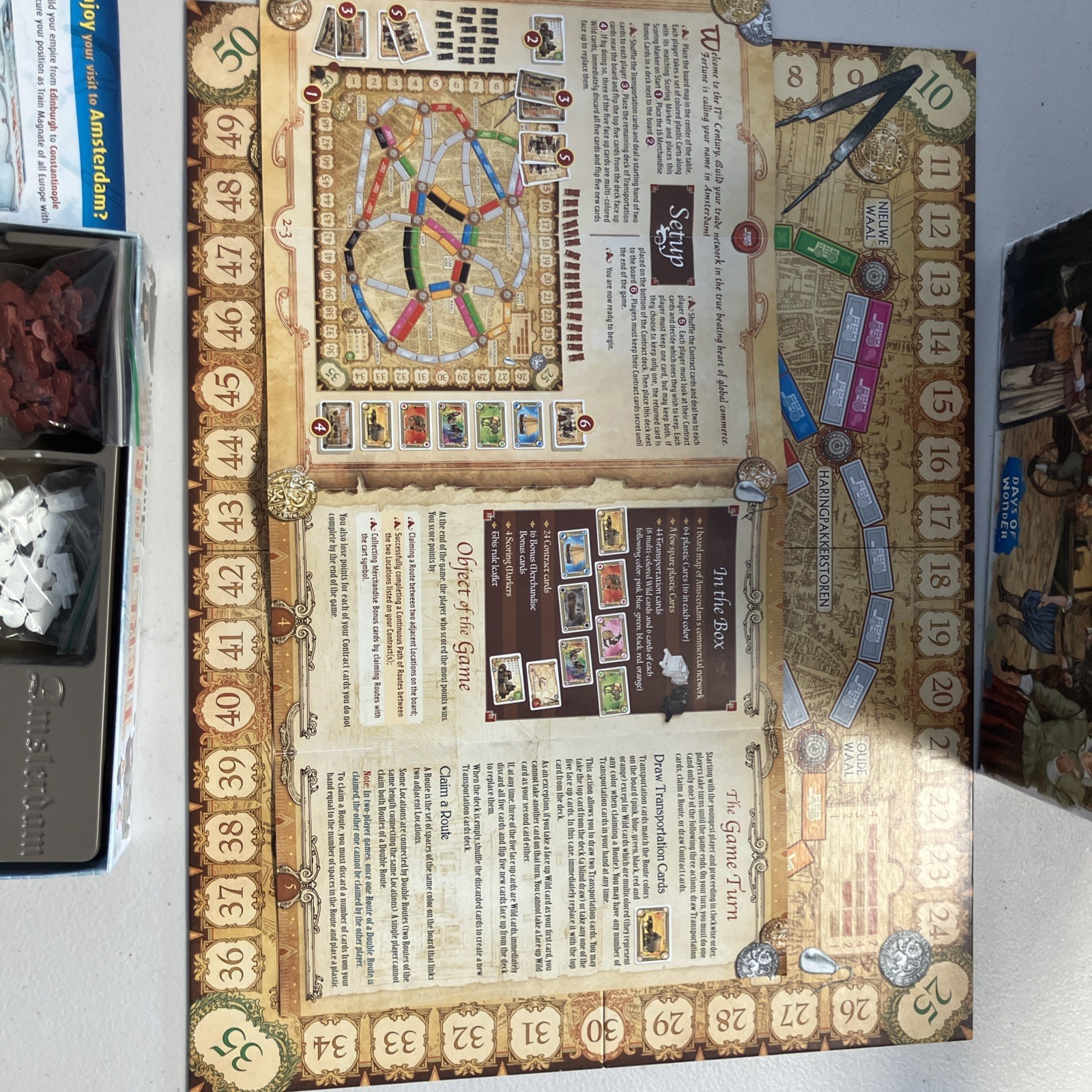 Ticket to Ride Amsterdam Board Game Days of Wonder Complete Barely Played Nice