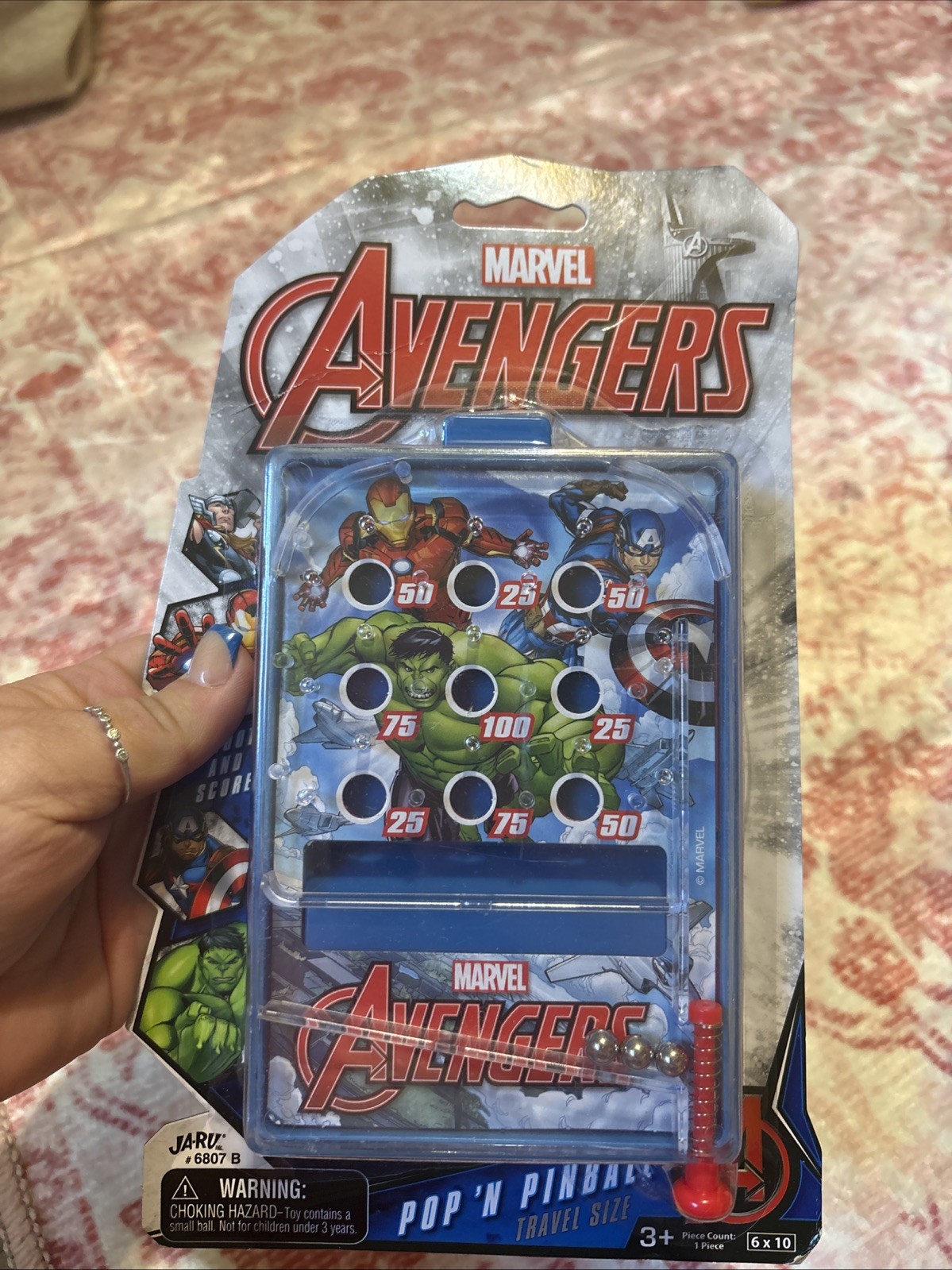 JA-RU Marvel Avengers Pop n Pinball Travel Size Kids Game Ages 3+