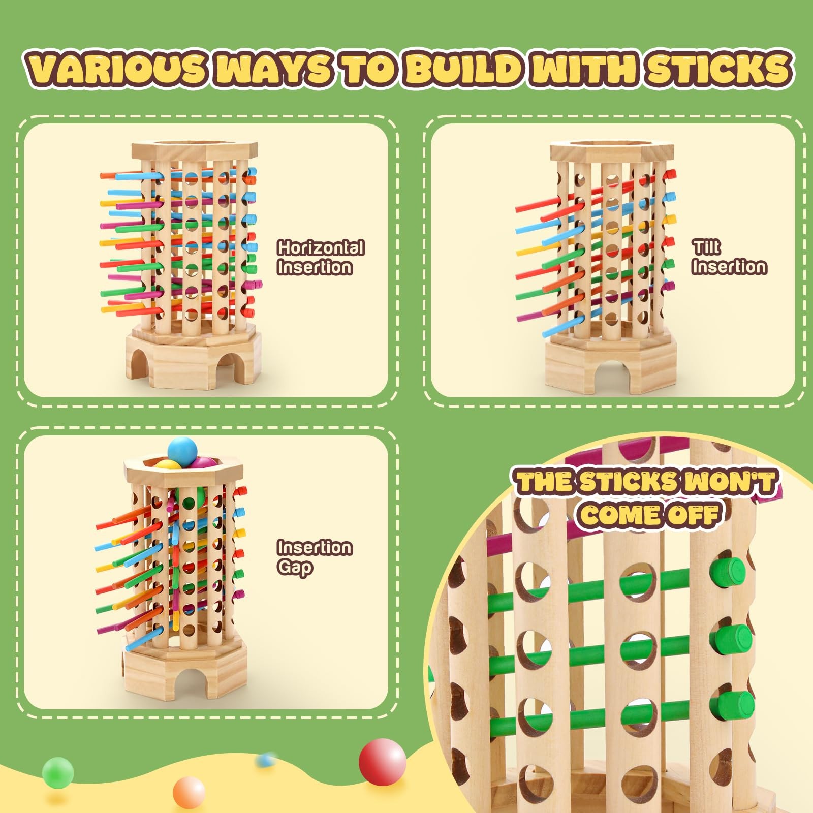 Montessori Wooden Board Game for 3-6 Years – Educational Learning Toy with Co…