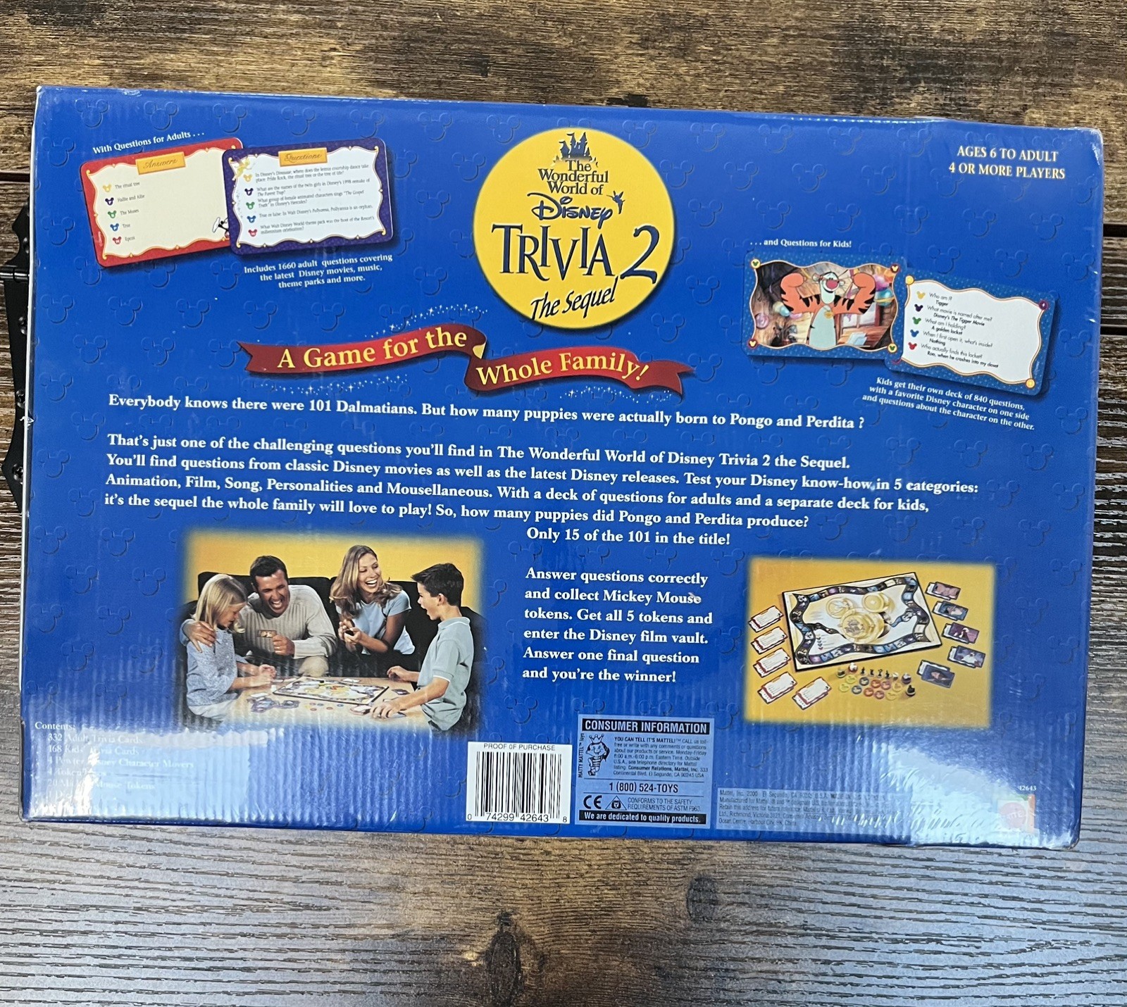 SEALED 2000 Mattel Wonderful World of Disney Trivia 2 The Sequel Board Game-NEW