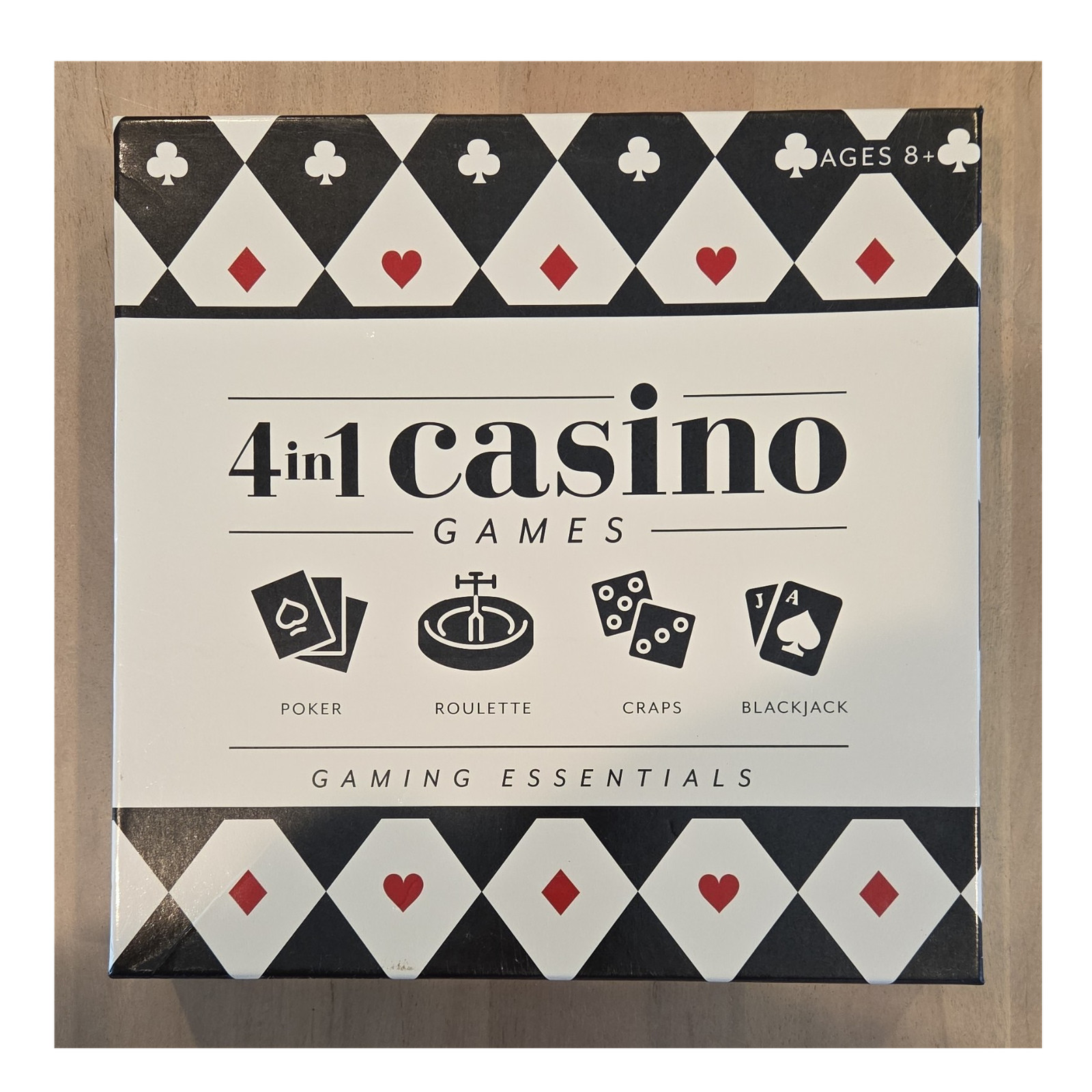 Anker Play Products 4-in-1 Casino Games Set Poker Roulette Craps Blackjack Chips