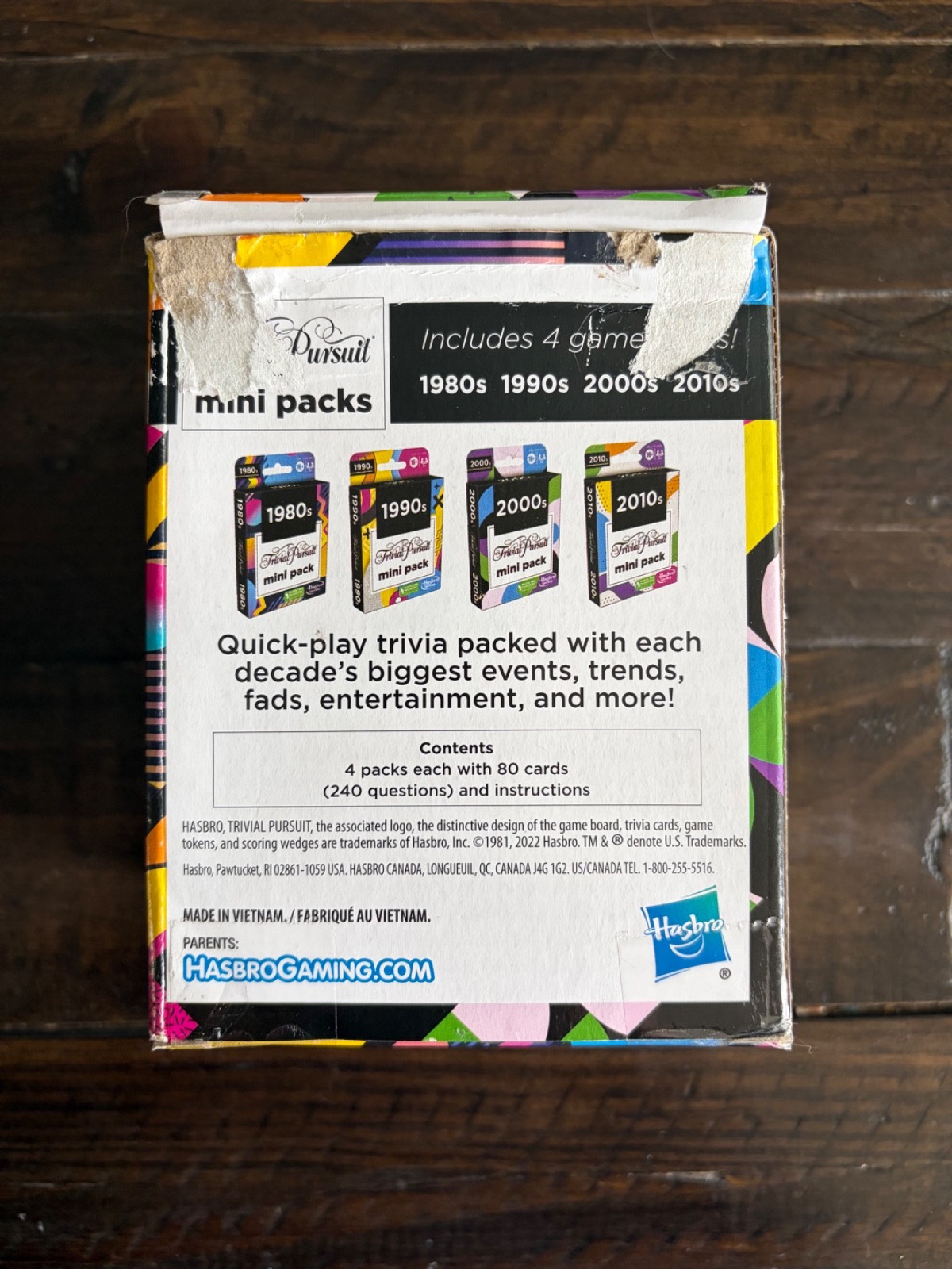Trivial Pursuit Mini Pack – 1980s/1990s/2000s/2010s Edition