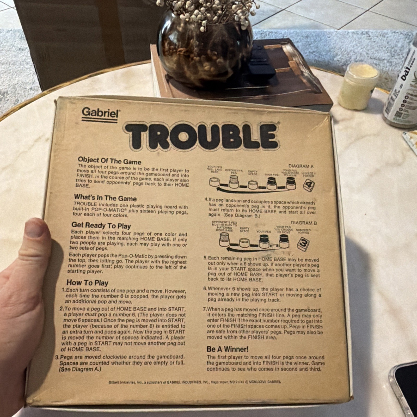 VINTAGE Trouble Pop-O-Matic Game Gabriel 1977 Kids Classic
