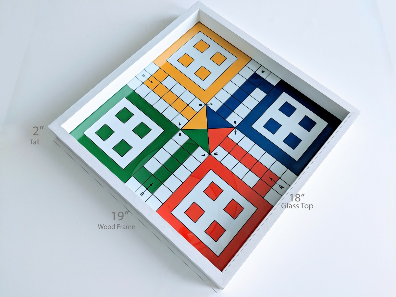 Large Ludo Board Game19x19 inches with GLASS TOP. $190 Free Shipping (USA)
