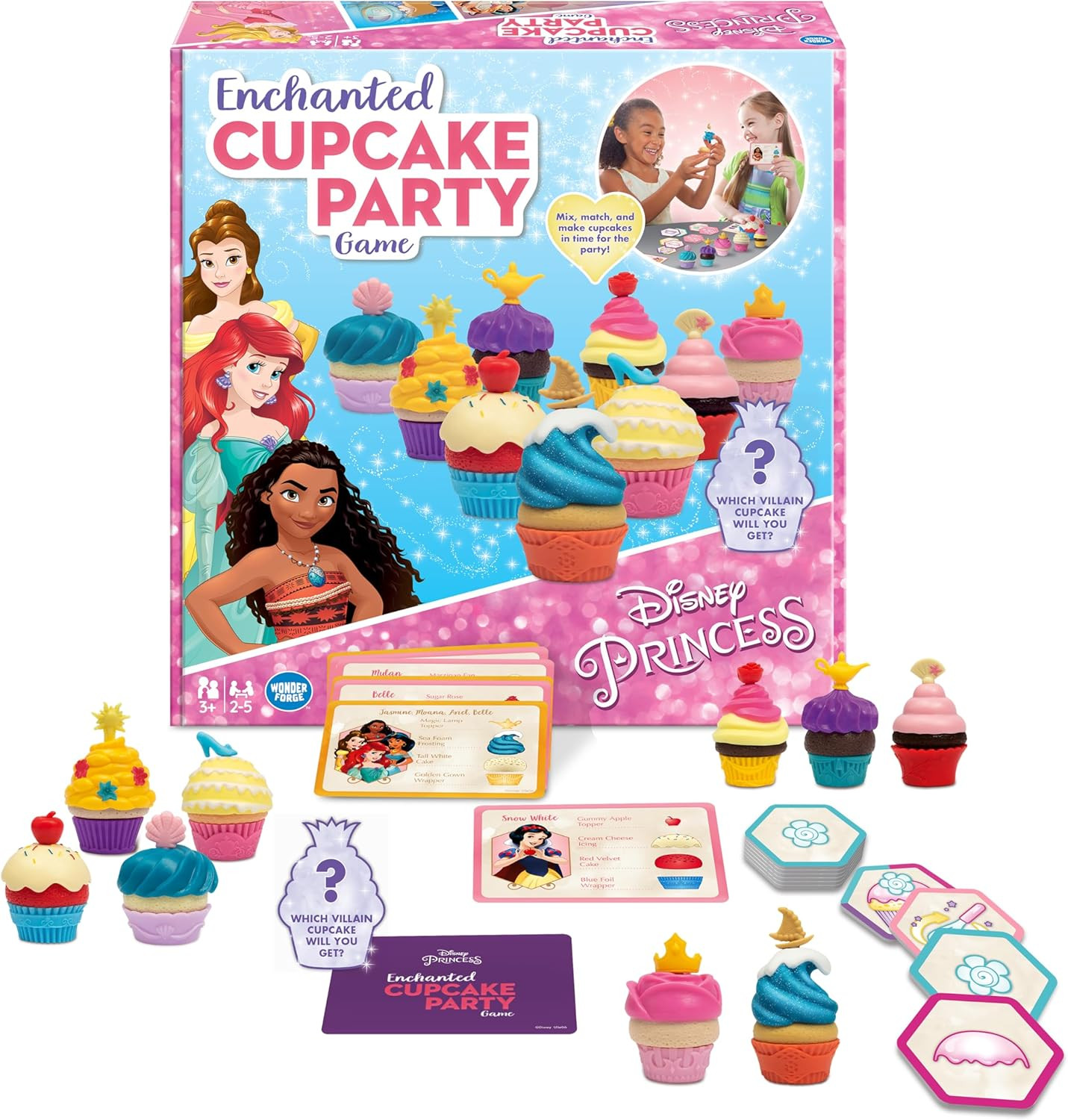 Wonder Forge Disney Princess Enchanted Cupcake Party Game – Exciting Matching Ga