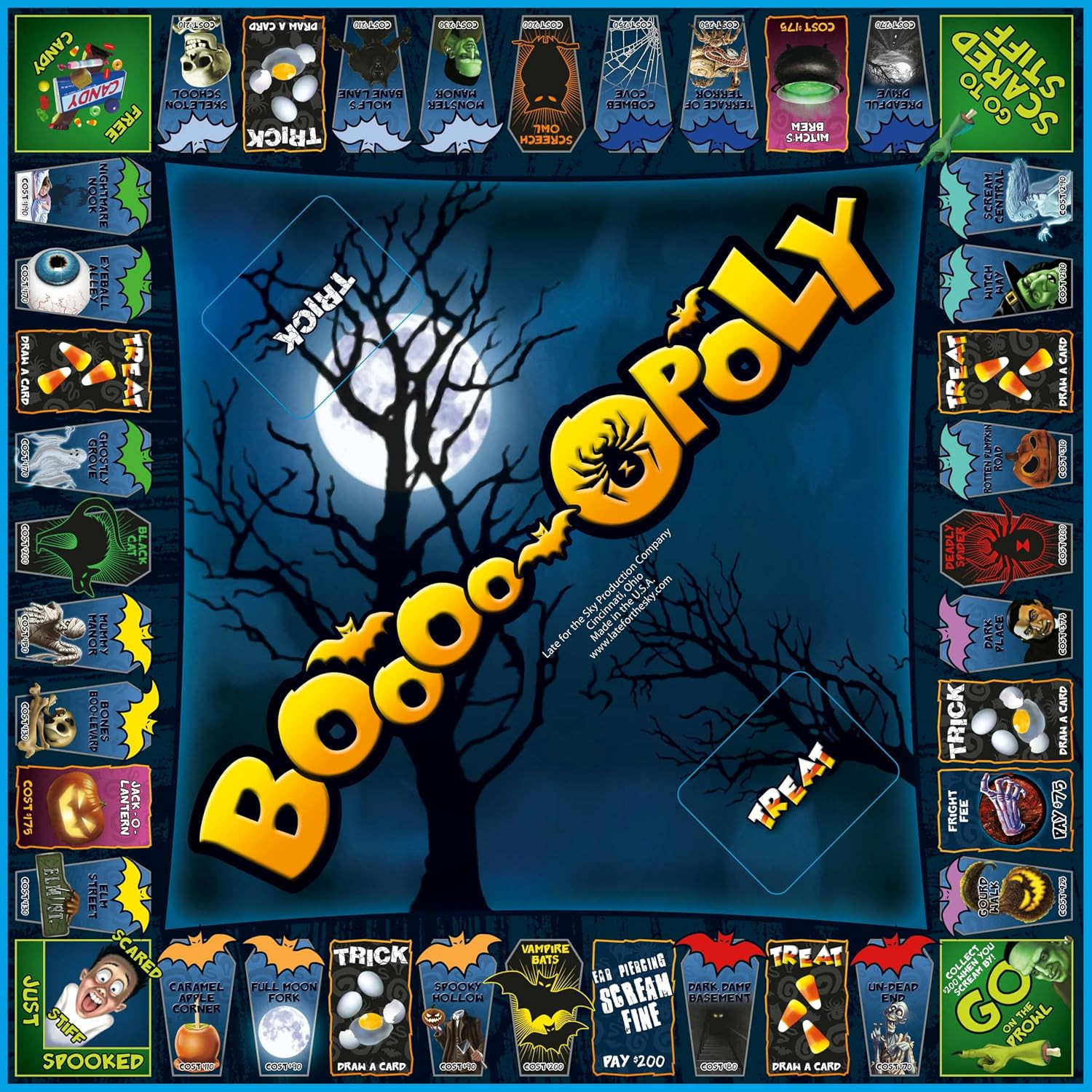Boooo-Opoly Spooky Family Board Game, Halloween Party Fun for Kids & Adults, Age