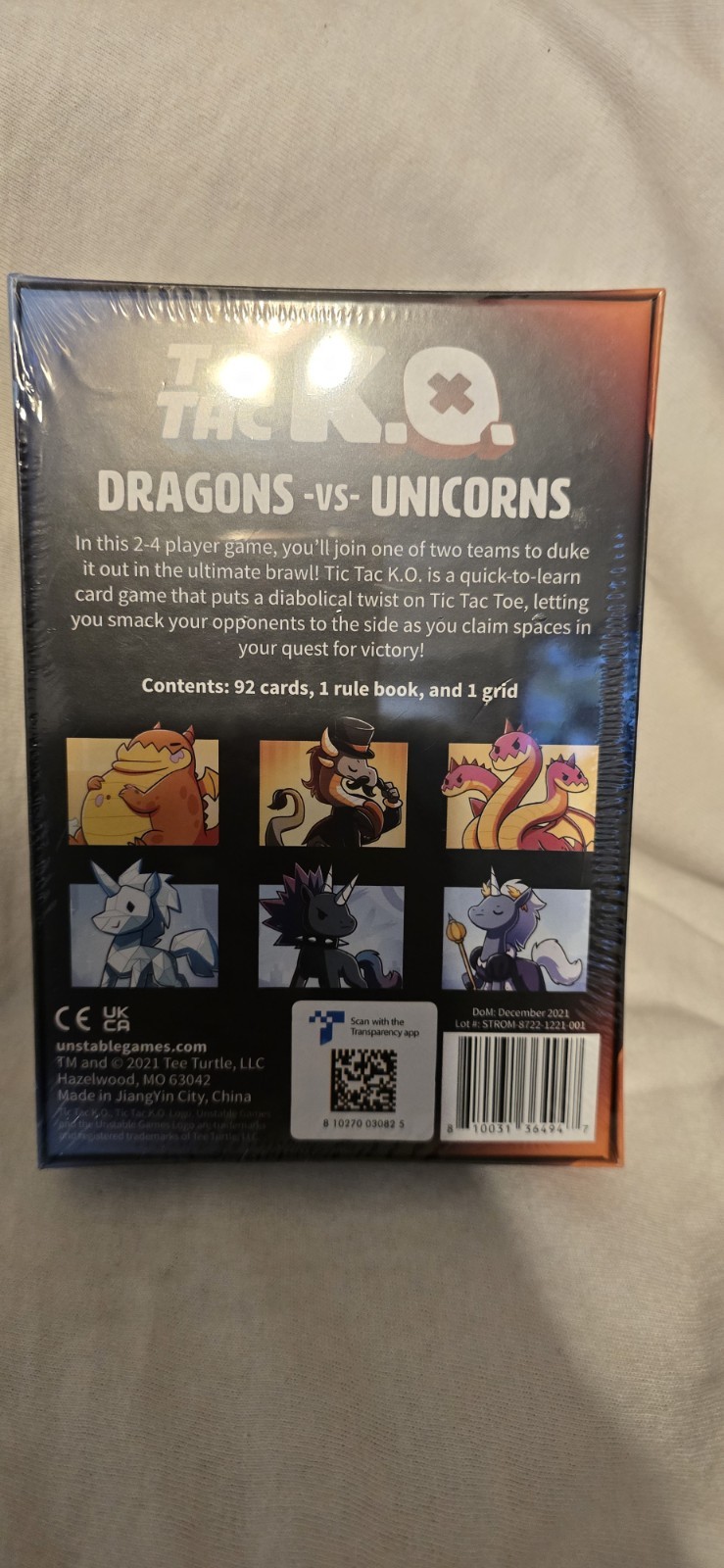 Tic Tac K.O. Dragons Vs Unicorns Unstable Games 2021 Teeturtle NEW Sealed