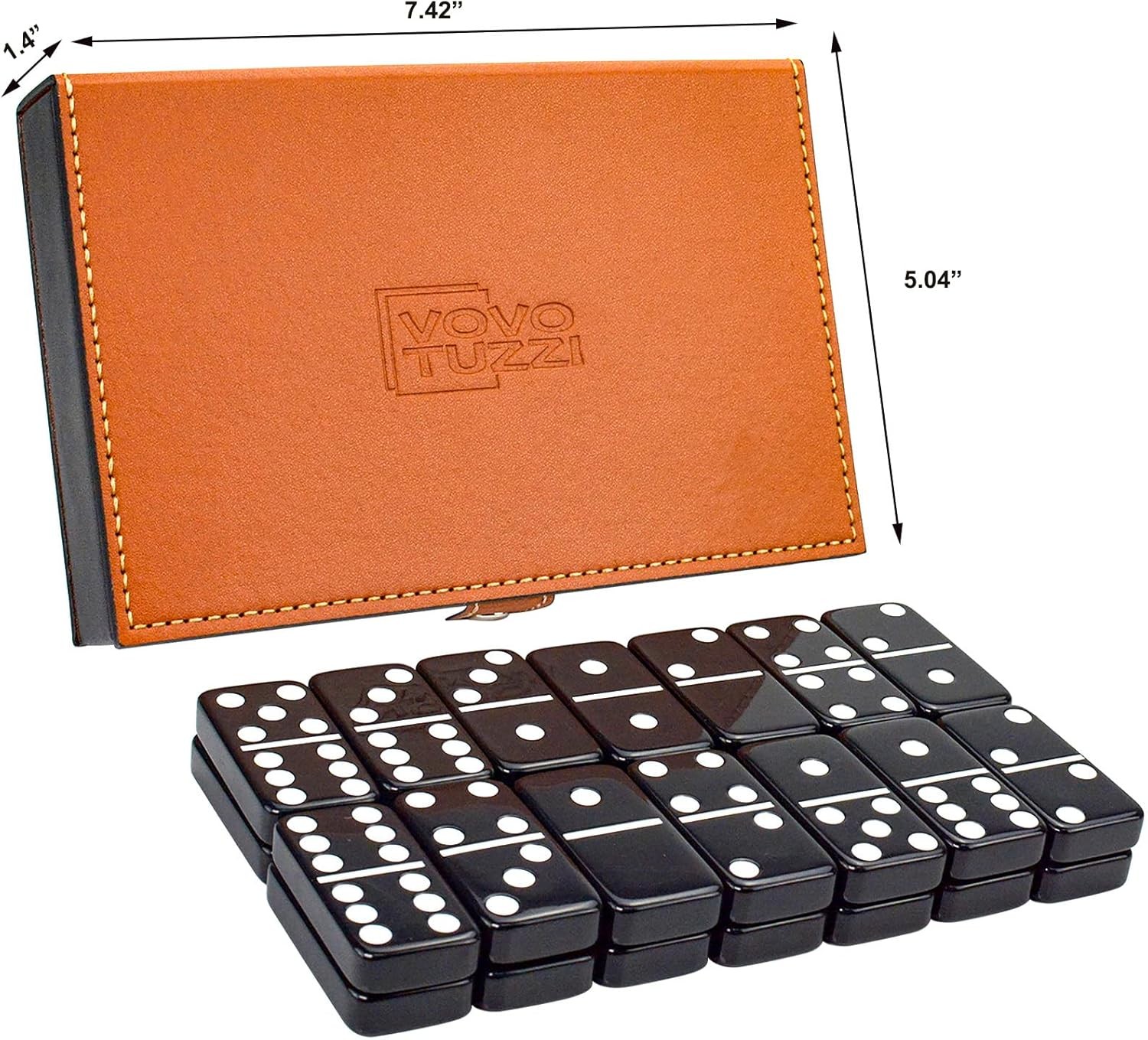 Dominos Set for Adults and Kids – Double 6 Domino – Dominoes Black