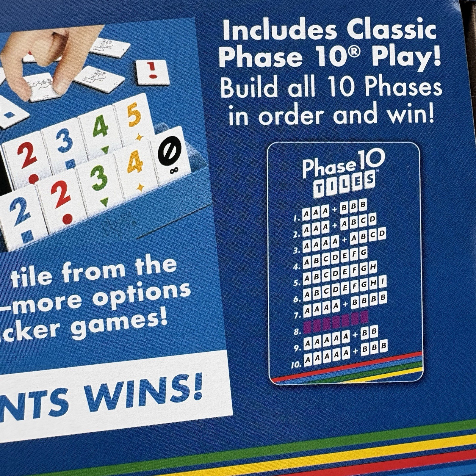 Phase 10 Tiles Game – Quick Rummy Play for 2-4 Players with Unique Phases – NEW