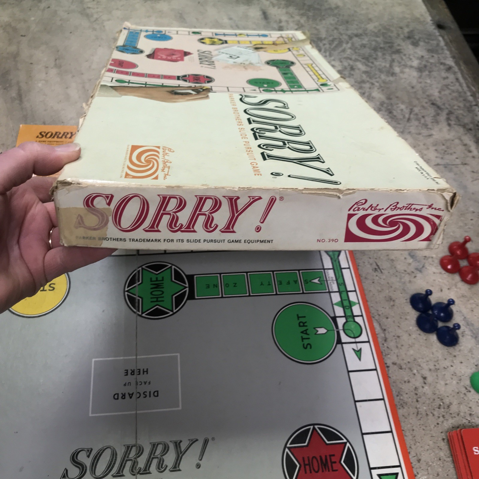 Vintage 1950s 60s SORRY Board Game Parker Brothers 100% Complete – Family Fun!