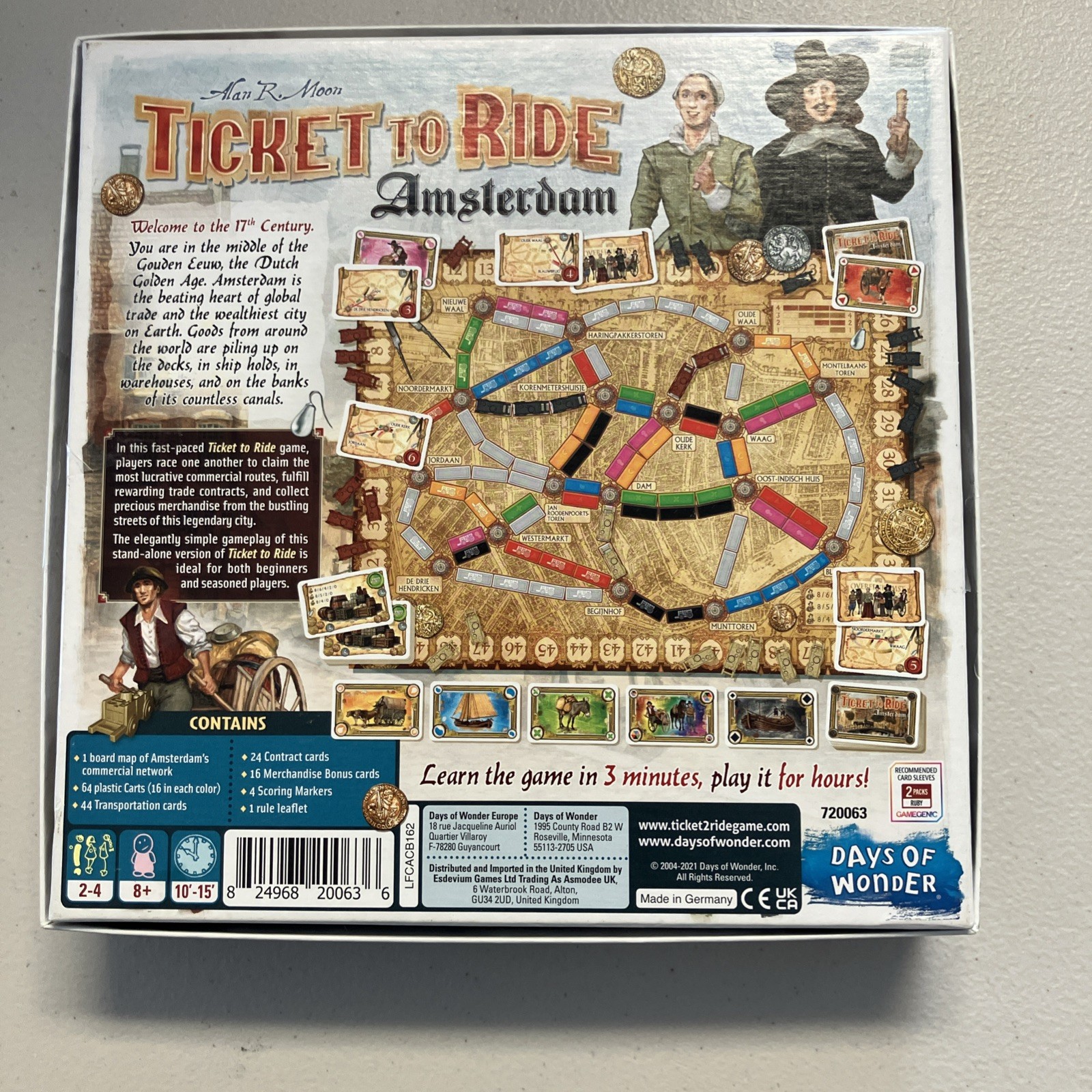 Ticket to Ride Amsterdam Board Game Days of Wonder Complete Barely Played Nice