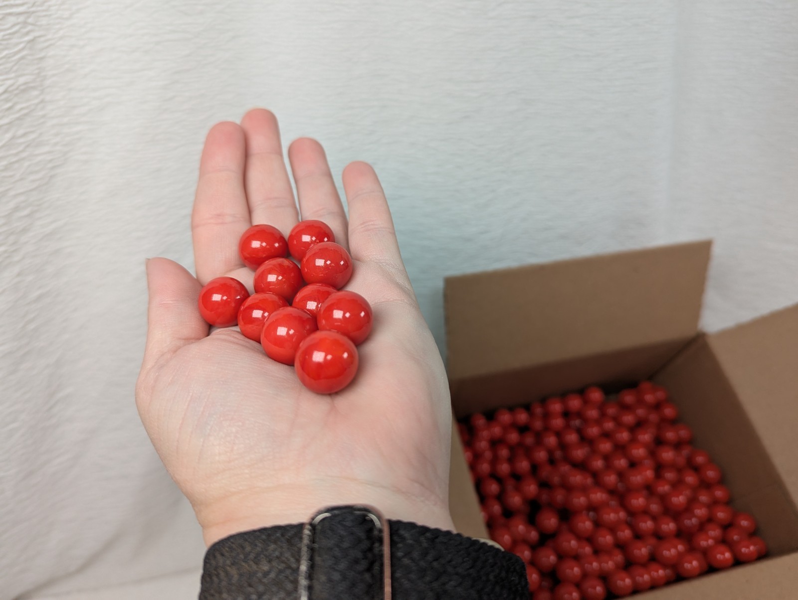 Red Solid Glass Marbles – 16mm +/- 6 Pounds