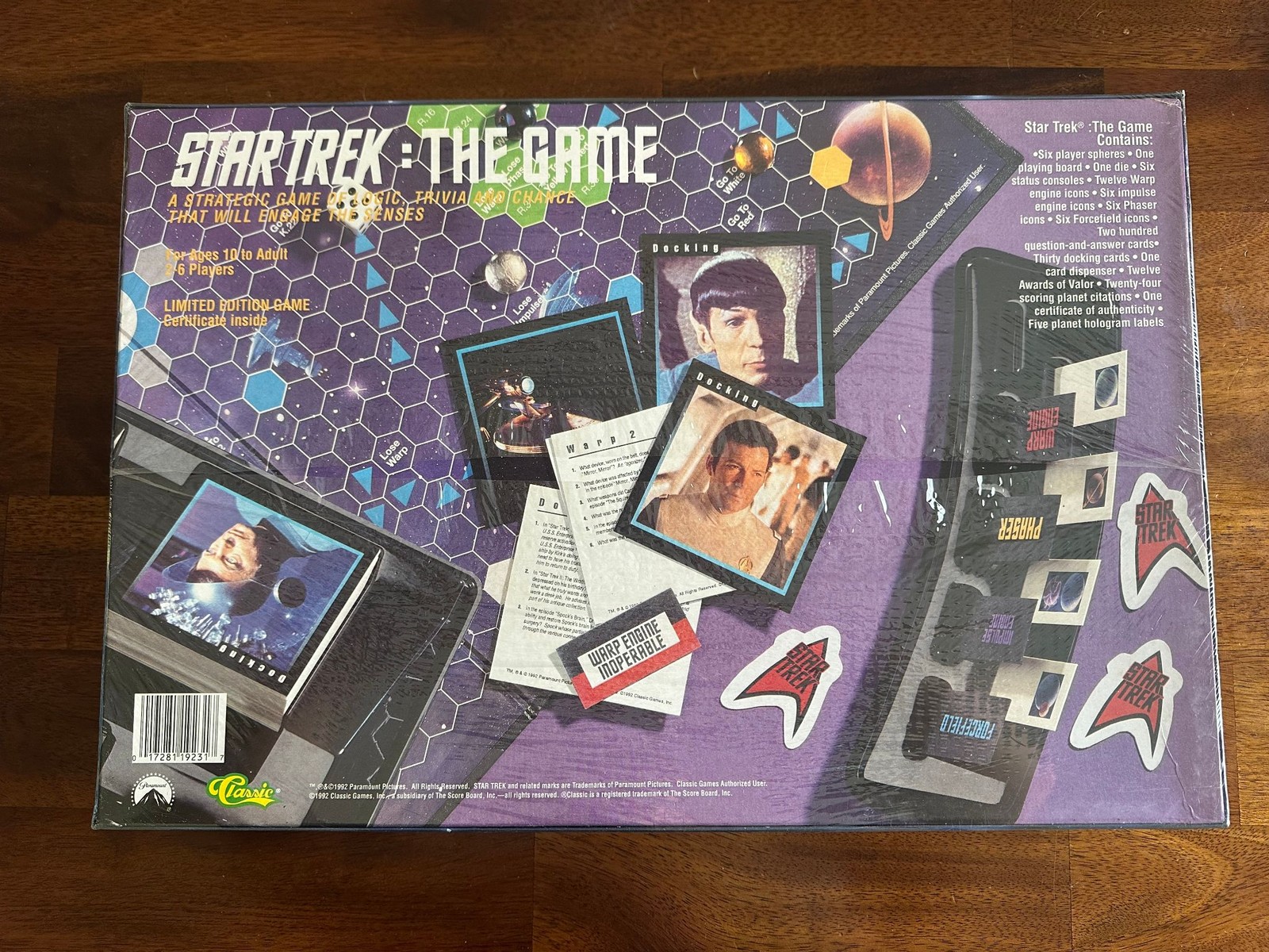 Classic Games Board Game Star Trek The Game Collectors Edition Sealed 1992 Boxed