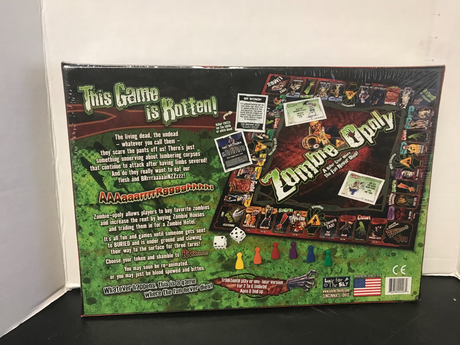 Zombie – Opoly Board Game by Late for the Sky New Factory Sealed Made In USA