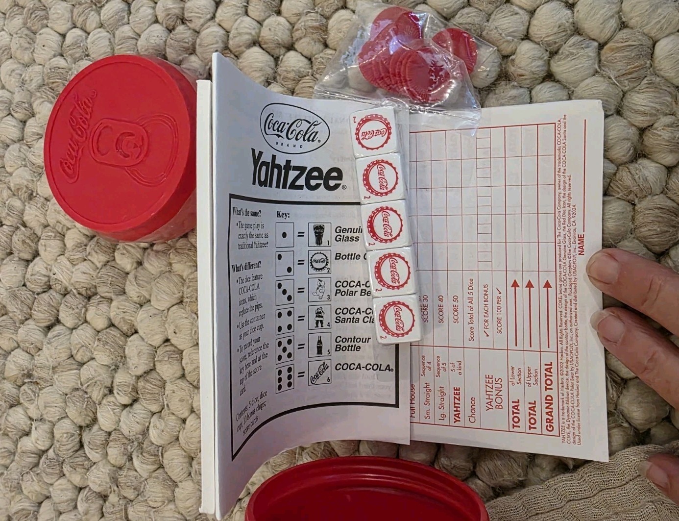 2002 COLLECTORS EDITION YAHTZEE GAME COCA-COLA