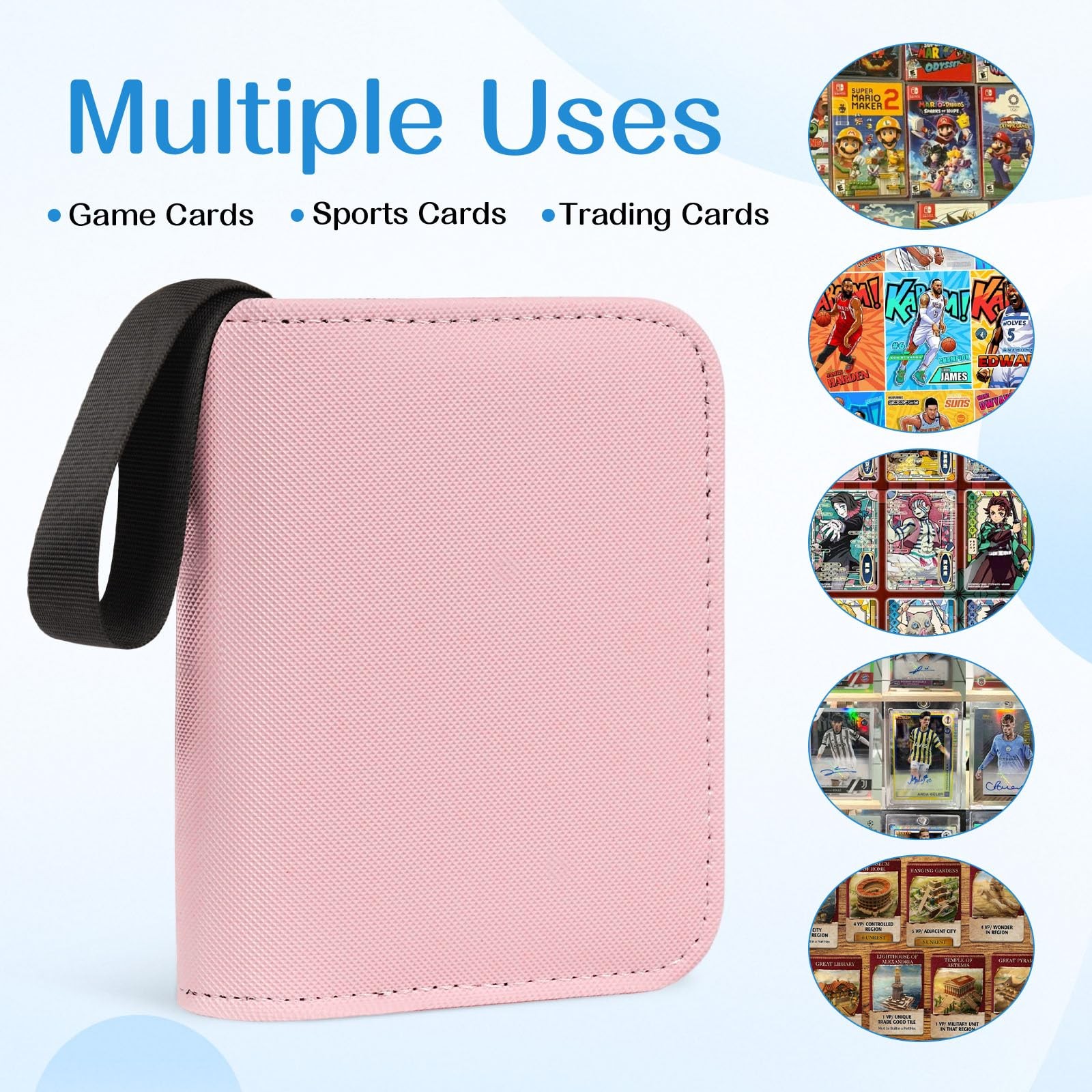 1 Pocket Card Binder – Collectible Trading Album, Single Small, Pink