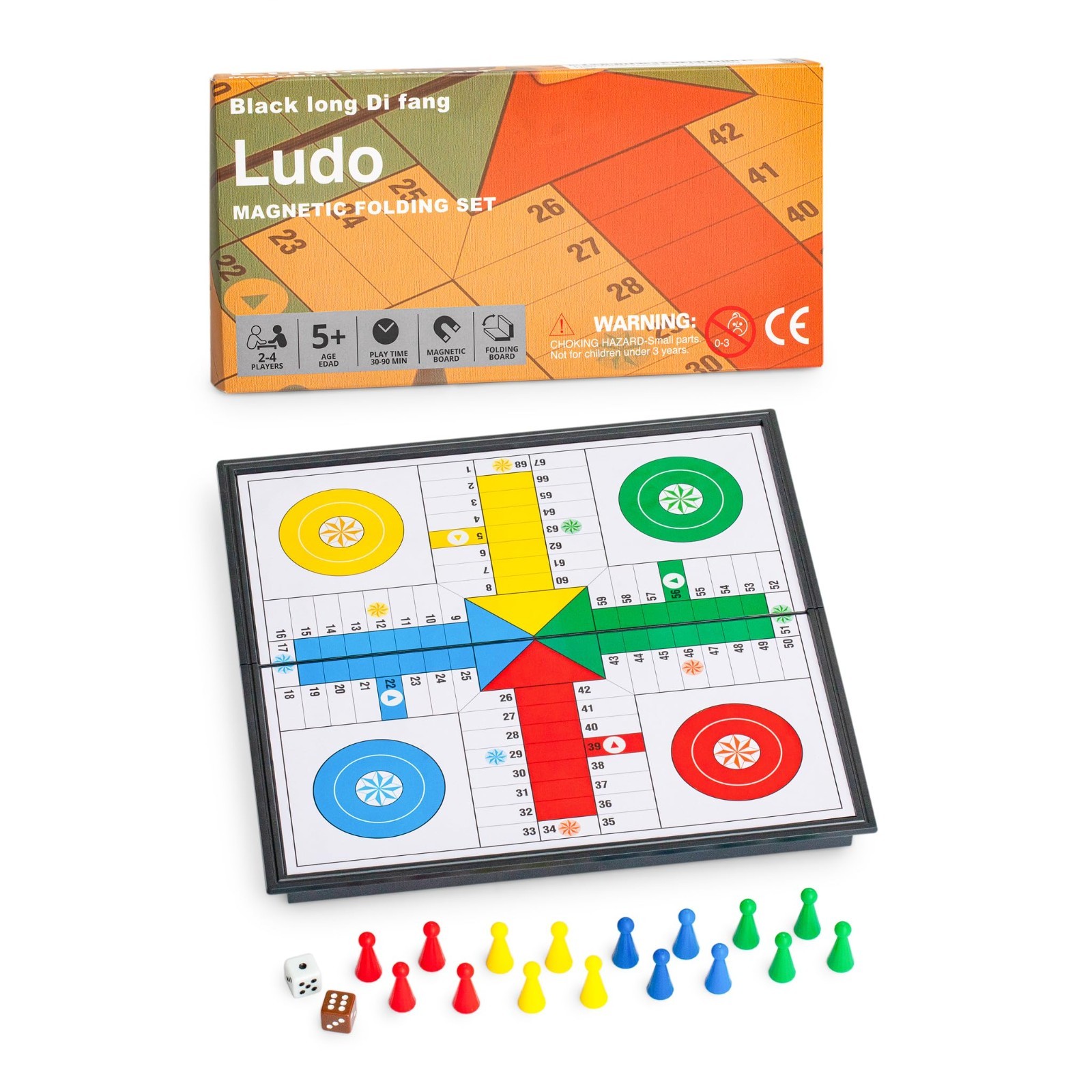 Magnetic Folding Travel Ludo Game Set – Compact 9.75″ Board for Family Fun