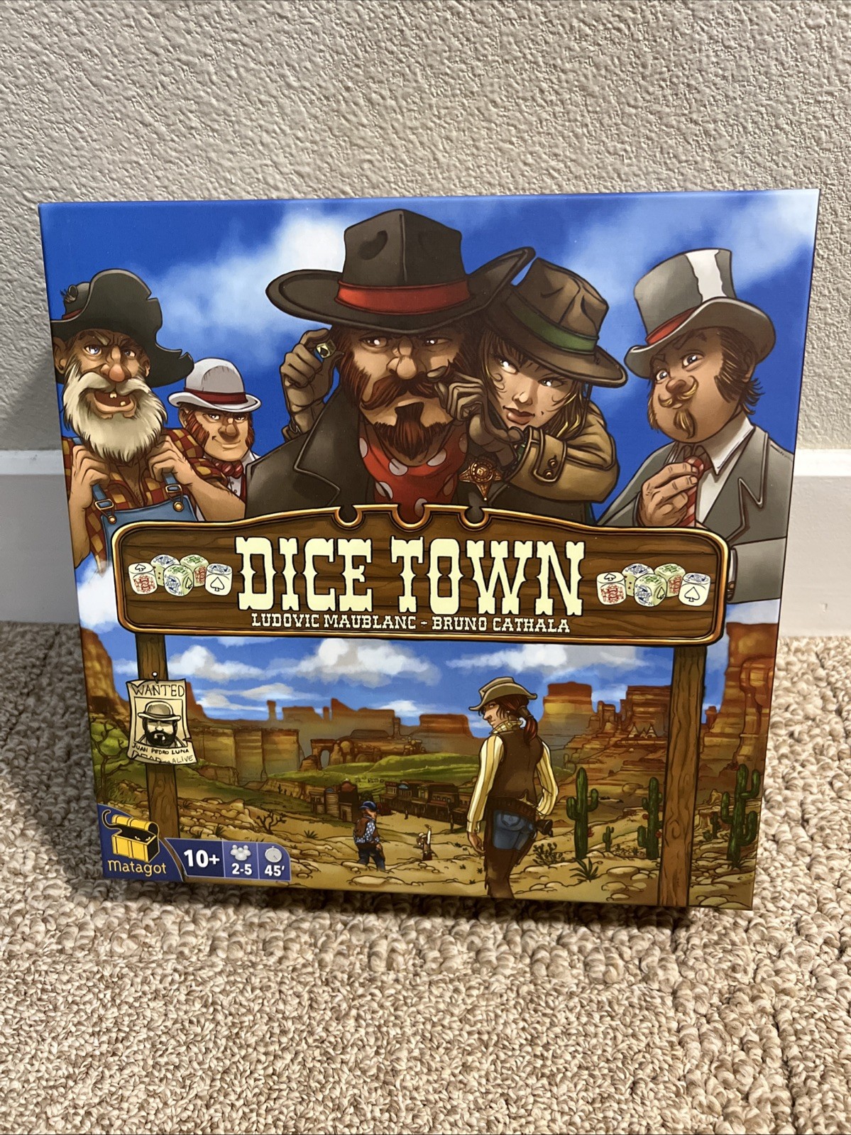 Dice Town Board Game Matagot Complete -Poker Dice Western Strategy Game See Desc