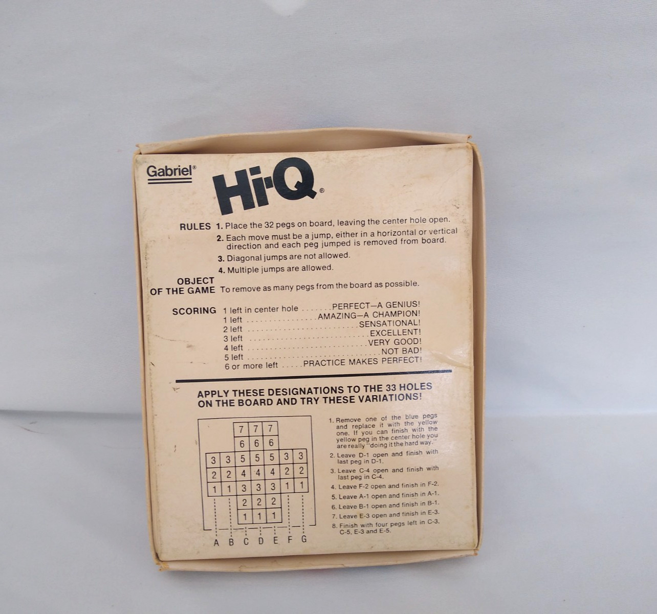 Vintage Gabriel HI Q 7120 Solitaire Peg Game 1978 Complete Favorite Travel Games