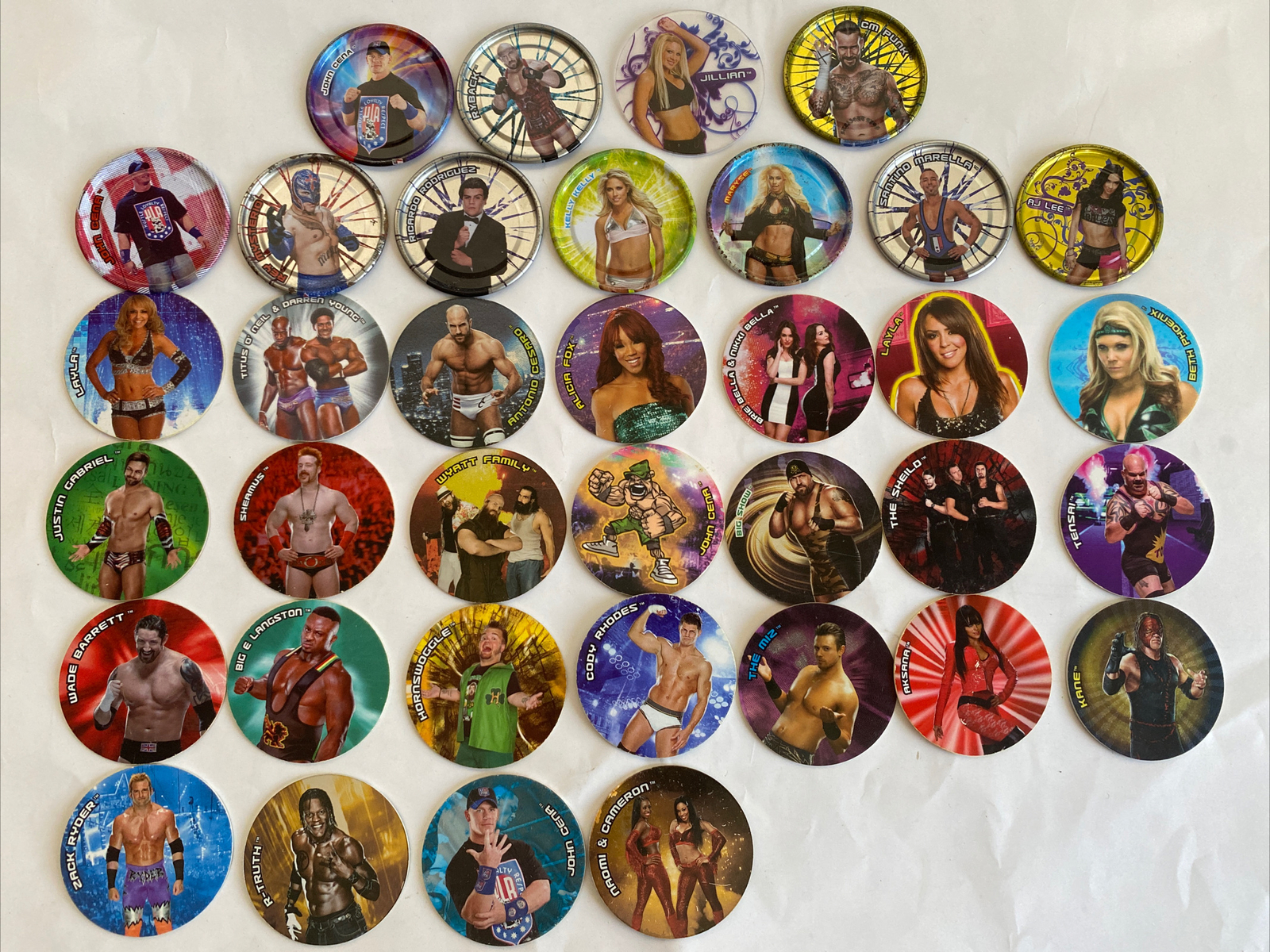 Lot of 36 Tazos Metal And Normal WWE Sabirtas Mexico