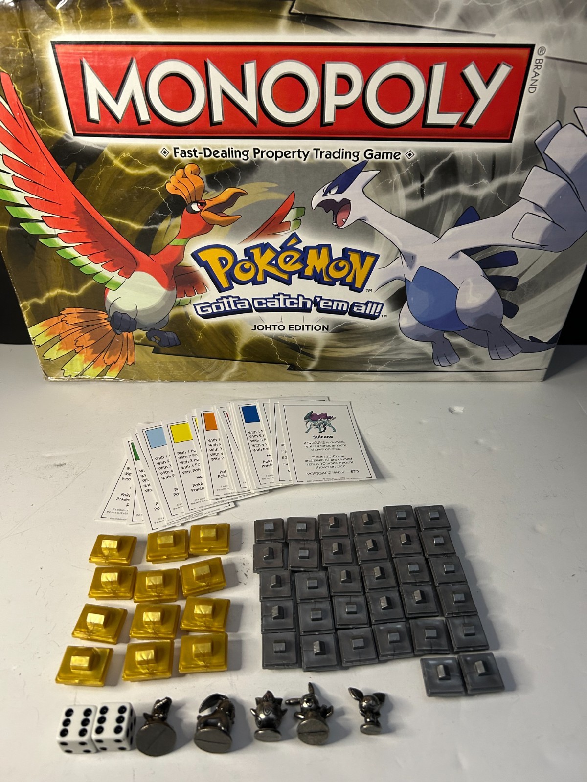 Pokémon Monopoly Johto Edition Replacement Parts Miscellaneous Lot Tokens Etc.
