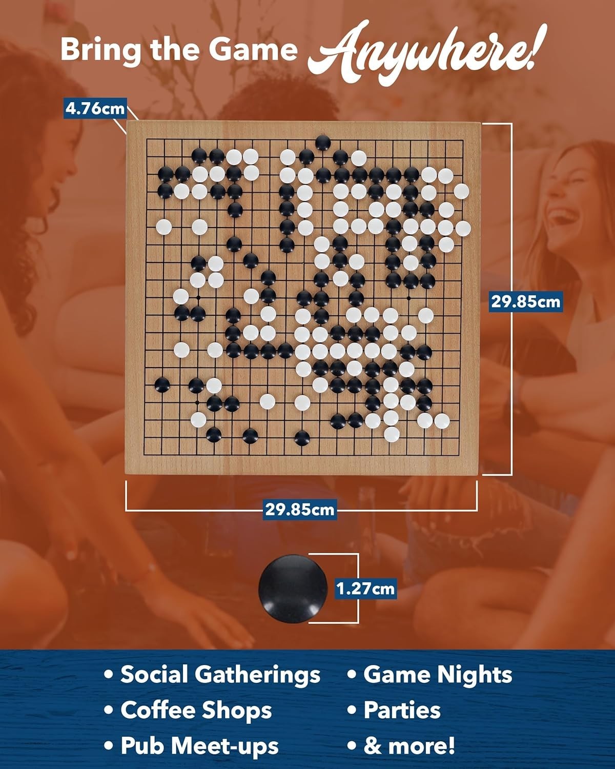 NEW 12″ Traditional Go Board Game Set with Pull-Out Storage Drawers Portable